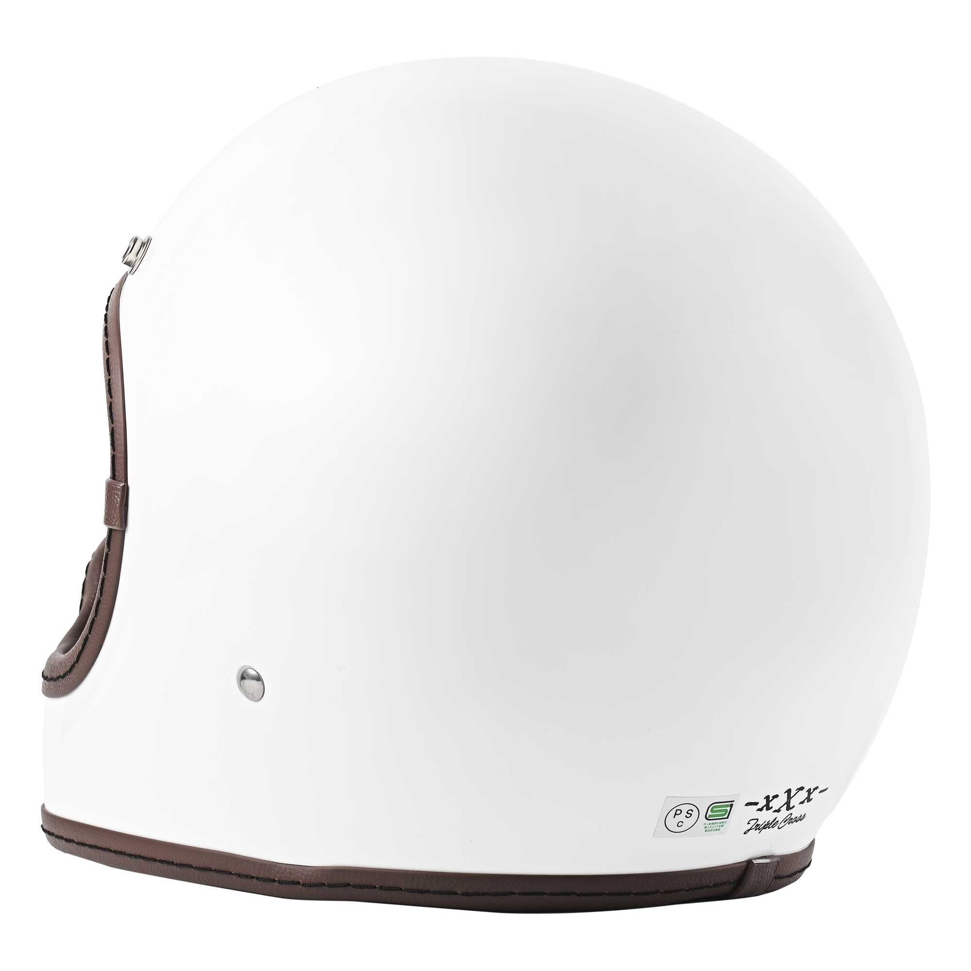 RIDEZ TRIPLE CROSS Motorcycle Full Face Helmet WHITE