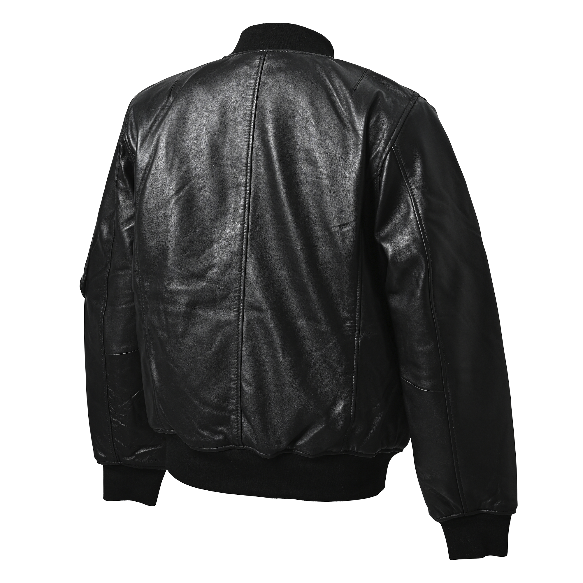RIDEZ MOTO MA-1 JACKET Motorcycle Leather Jacket BLACK RLWJ009