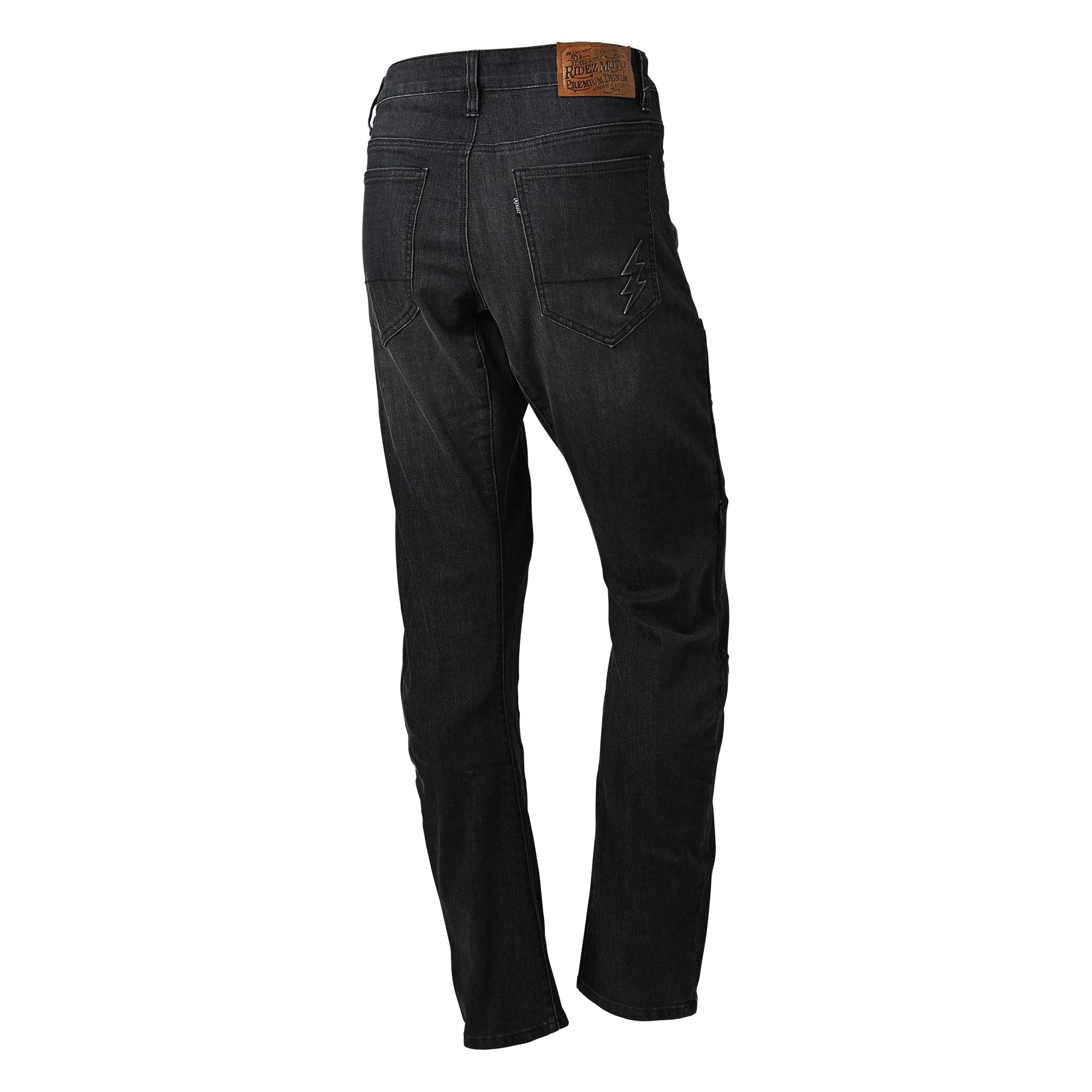 RIDEZ 9.3oz LIGHT CORDURA バイク ストレッチ デニム ナロークロッチ BLACK RDB2008
