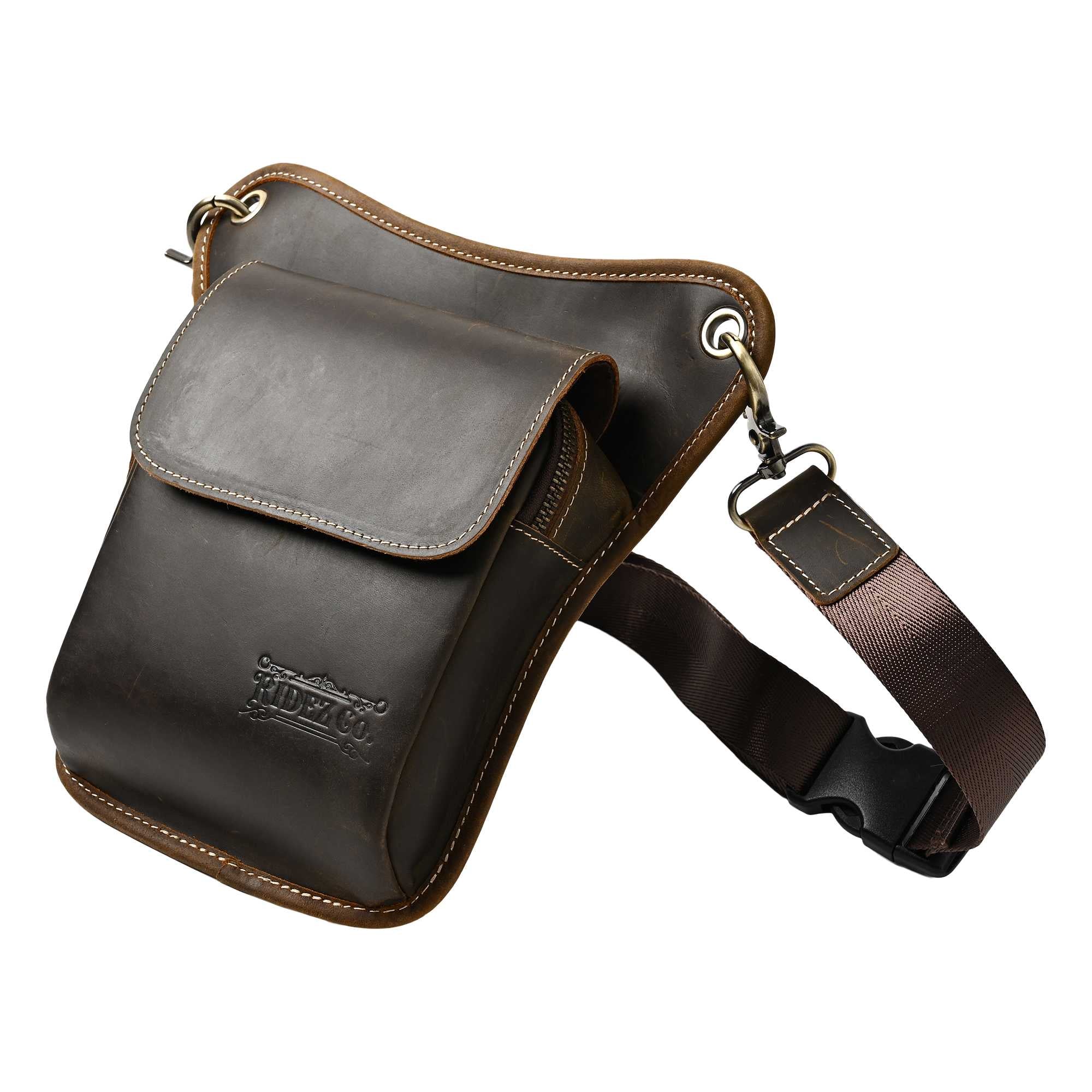 RIDEZ LEATHER LEG BAG バイク用 レッグバッグ RBP04