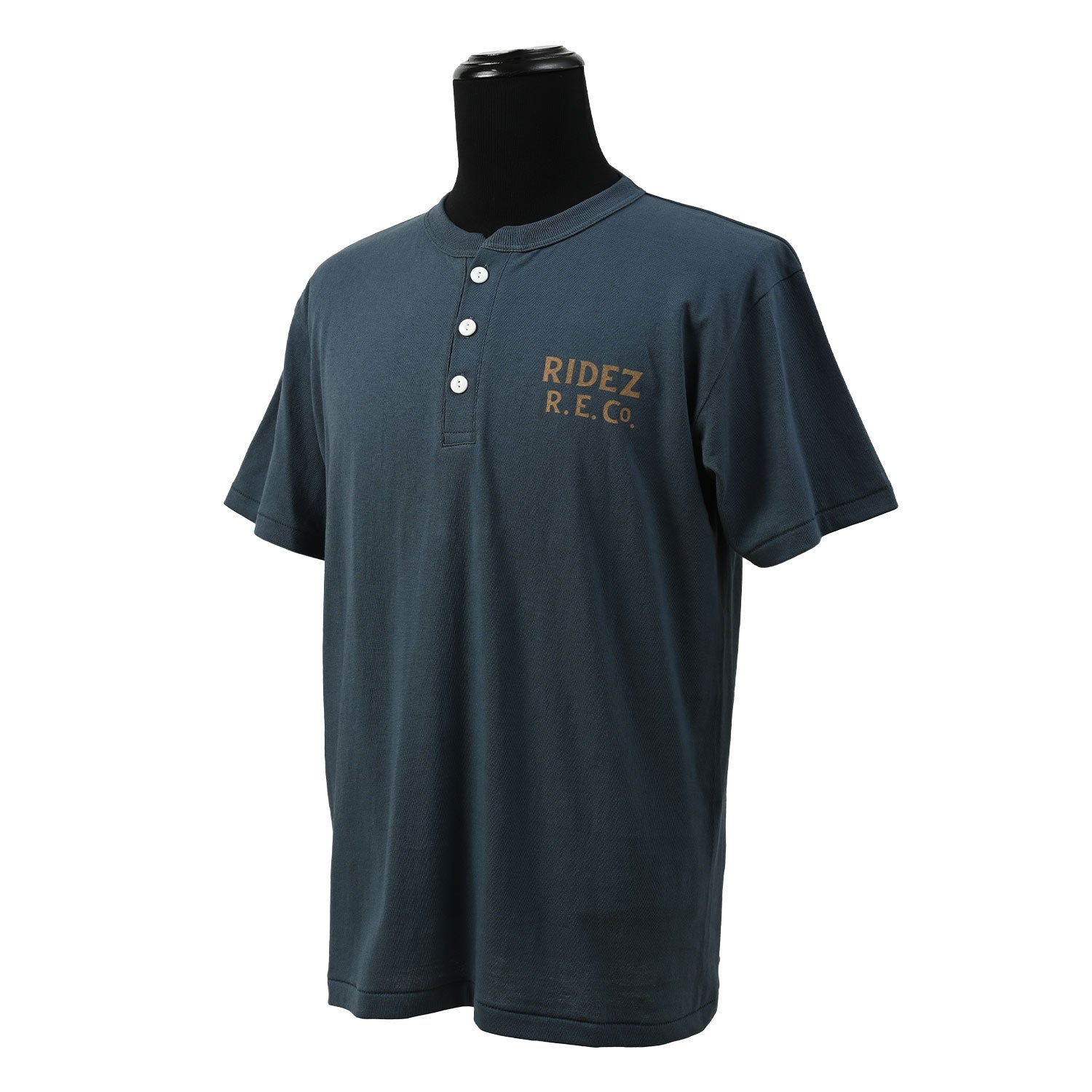 RIDEZ REC 6.2oz ヘンリーネック Tシャツ RD7032