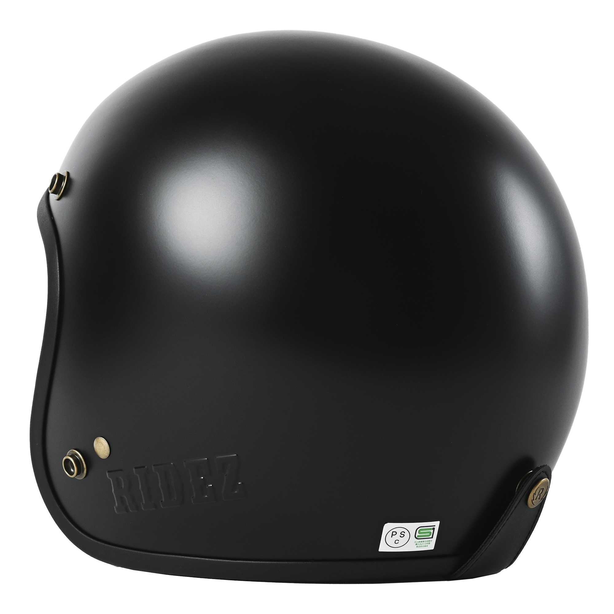RIDEZ TQ BLACK 3 sizes jet helmet TQ-BK