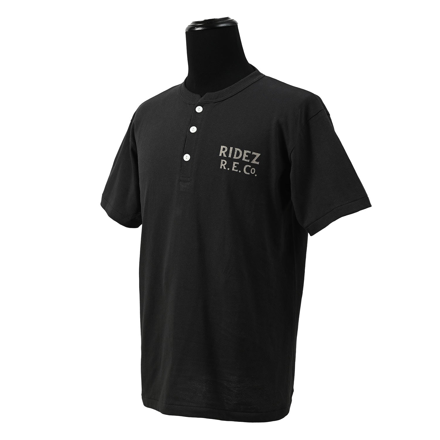 RIDEZ REC 6.2oz ヘンリーネック Tシャツ RD7032