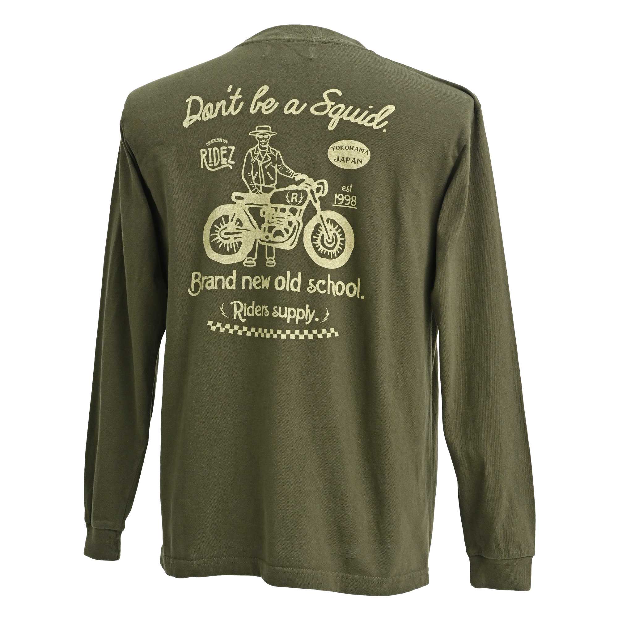 RIDEZ DON'T BE SQUID L/S TEE ライズ オリジナル バイク ロングスリーブTシャツ RD8010