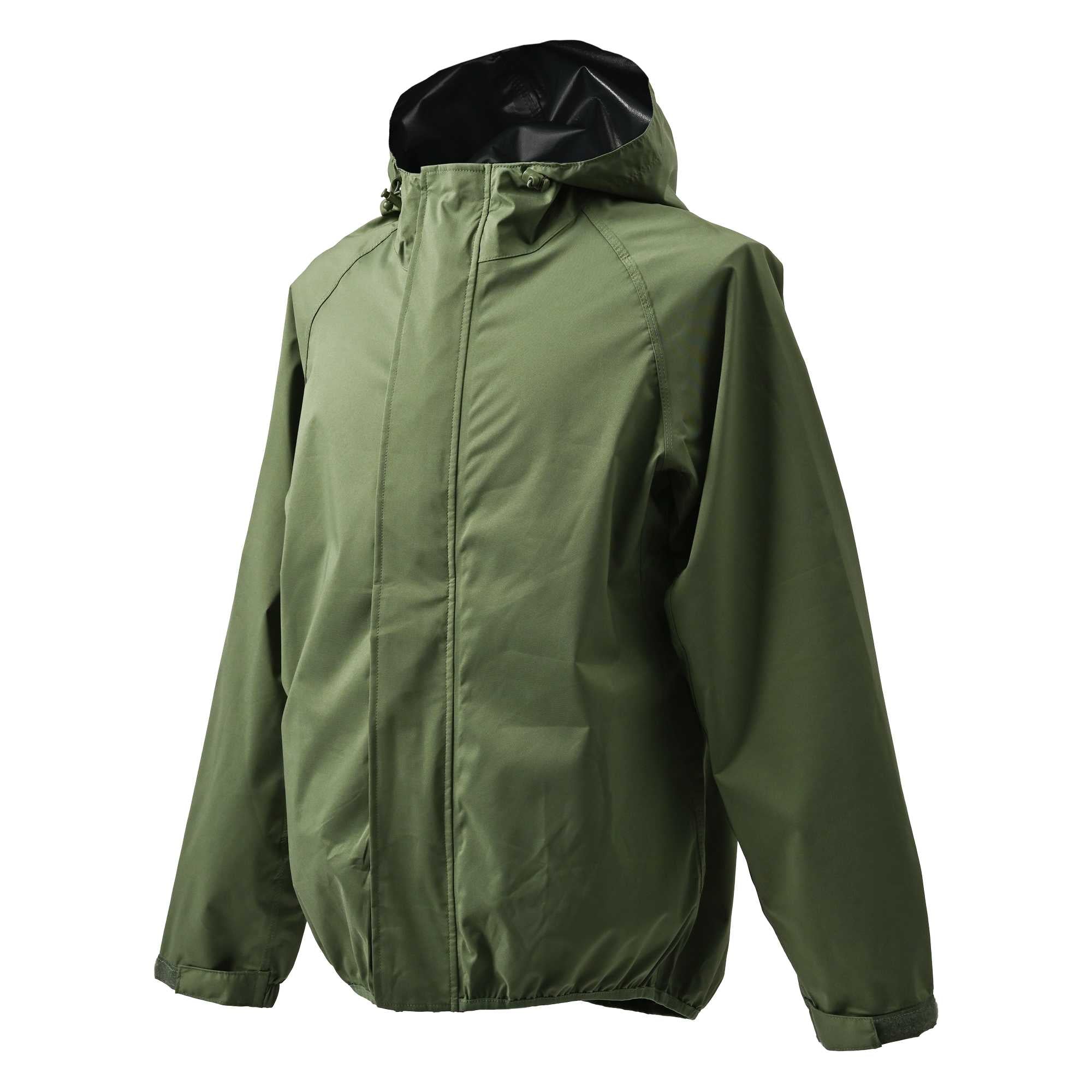 RIDEZ バイク用レインウェア MOTTO MICRO RAIN JACKET MOSS GREEN MCR06(S~4L/男女兼用)