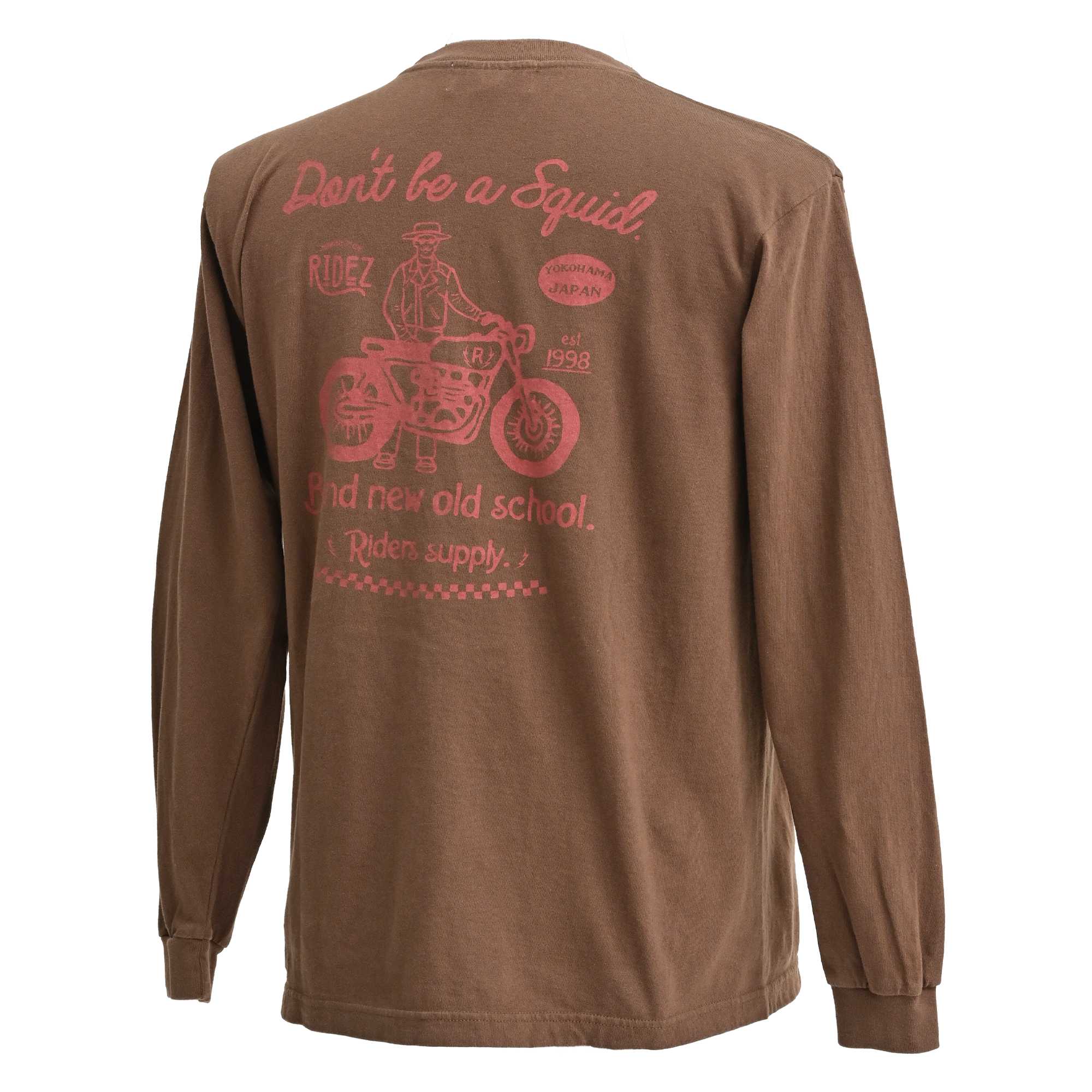 RIDEZ DON'T BE SQUID L/S TEE ライズ オリジナル バイク ロングスリーブTシャツ RD8010
