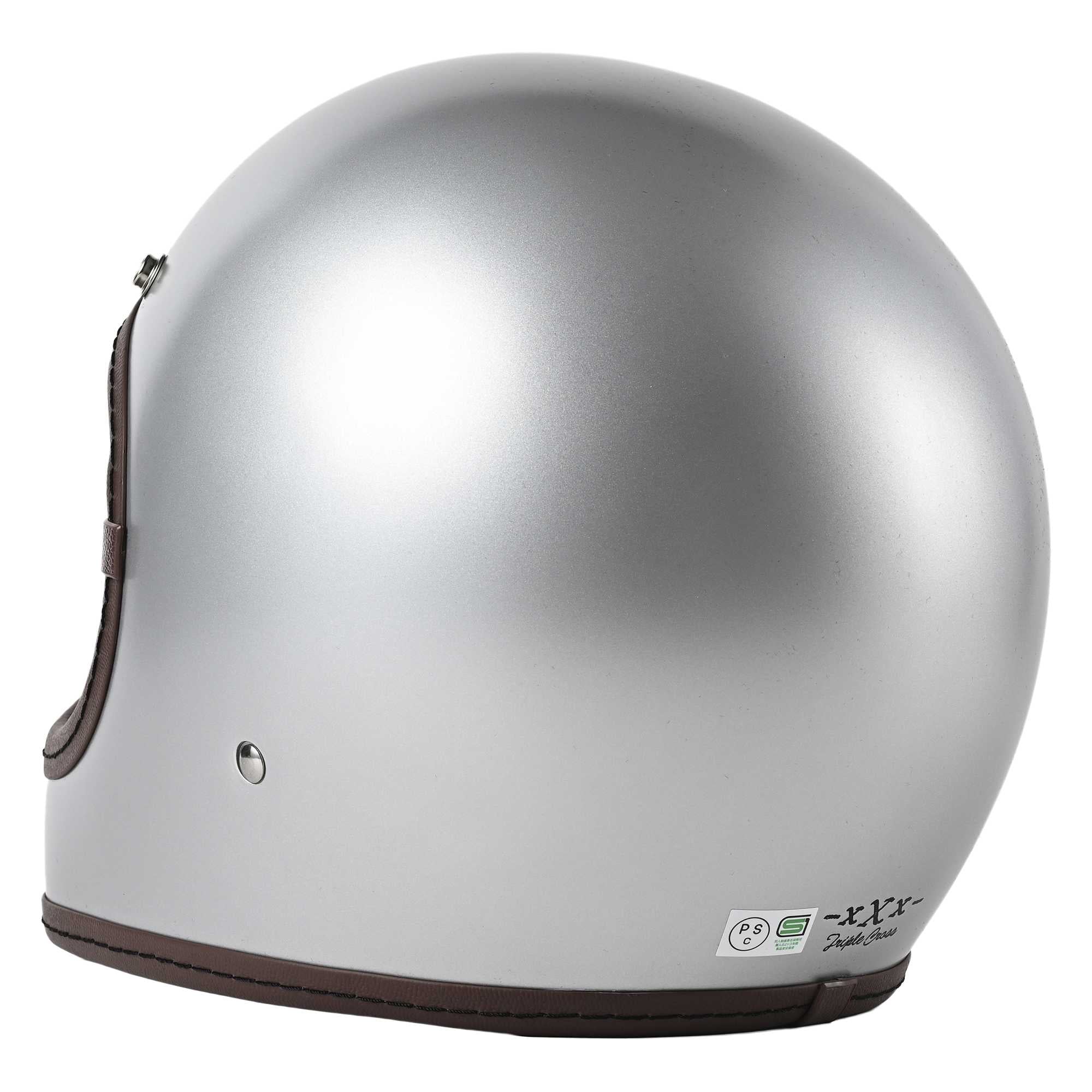 RIDEZ TRIPLE CROSS Motorcycle Full Face Helmet SILVER