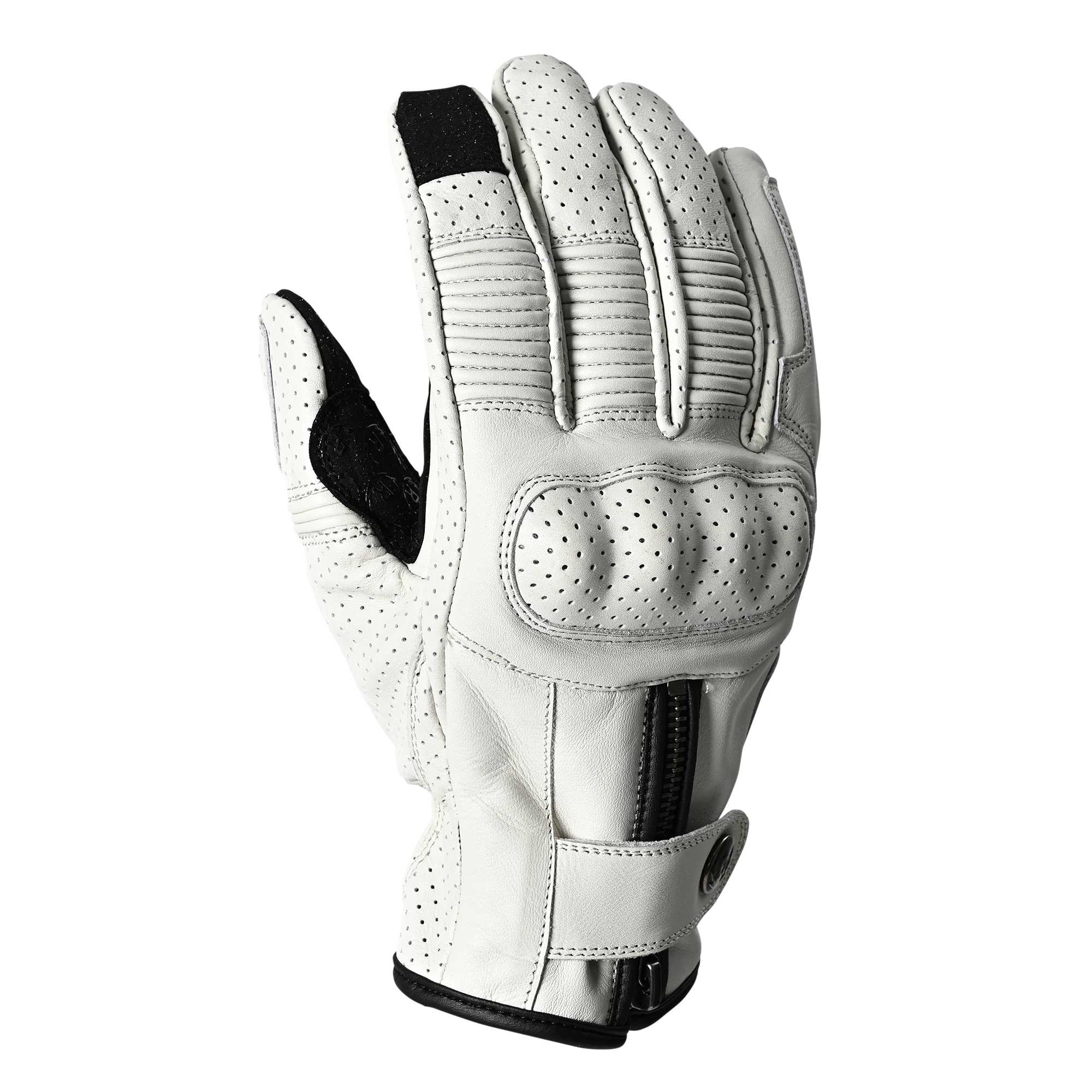 RIDEZ MOTO GLOVES DEFOE バイク用 レザーグローブ OFF WHITE RLG2201