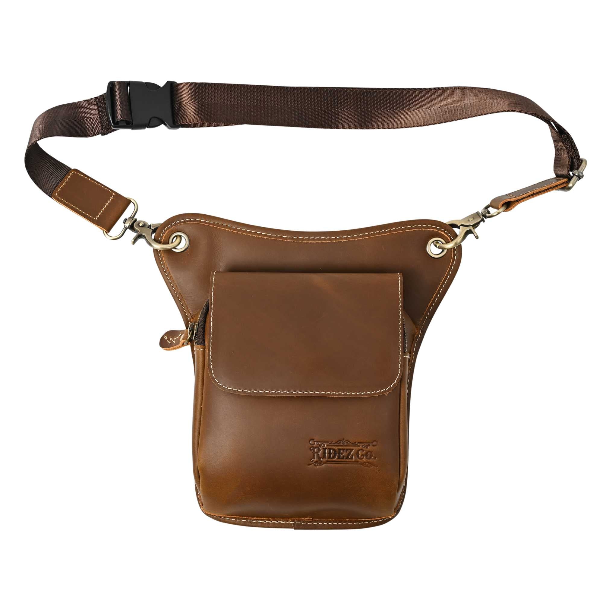 RIDEZ LEATHER LEG BAG バイク用 レッグバッグ RBP04