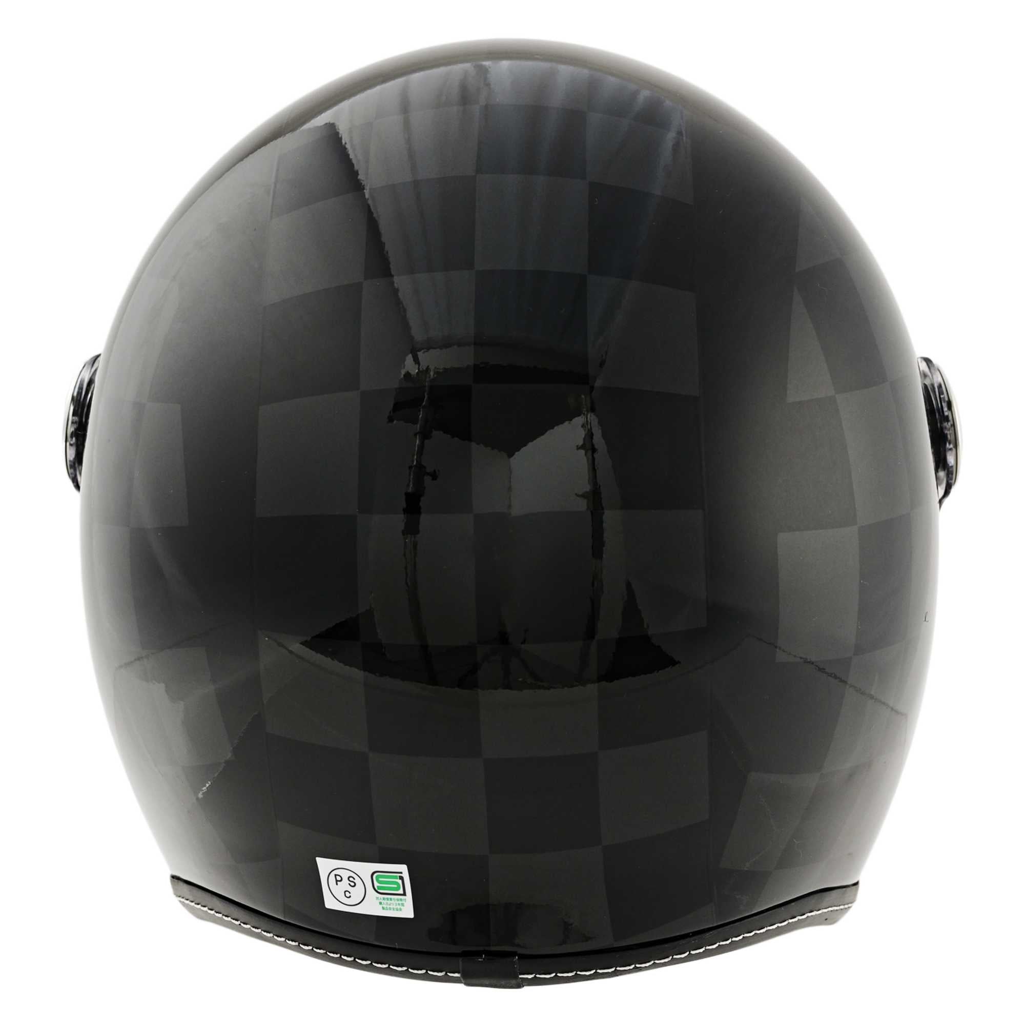 バイク用ヘルメット シールド付き ZZ ジェットヘルメット RIDEZ ブラック チェック