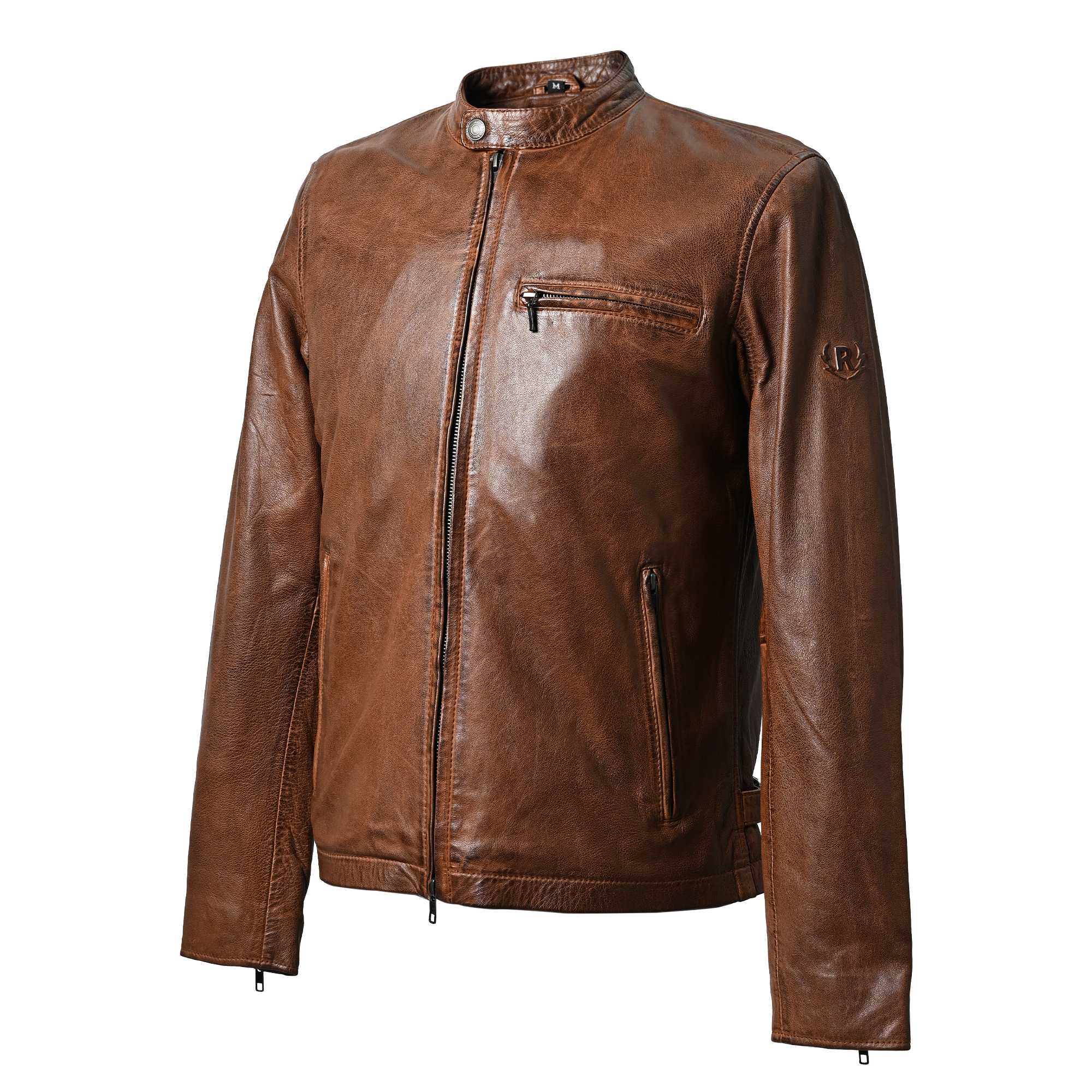 RIDEZ ACE JACKET BROWNシングルライダースジャケット