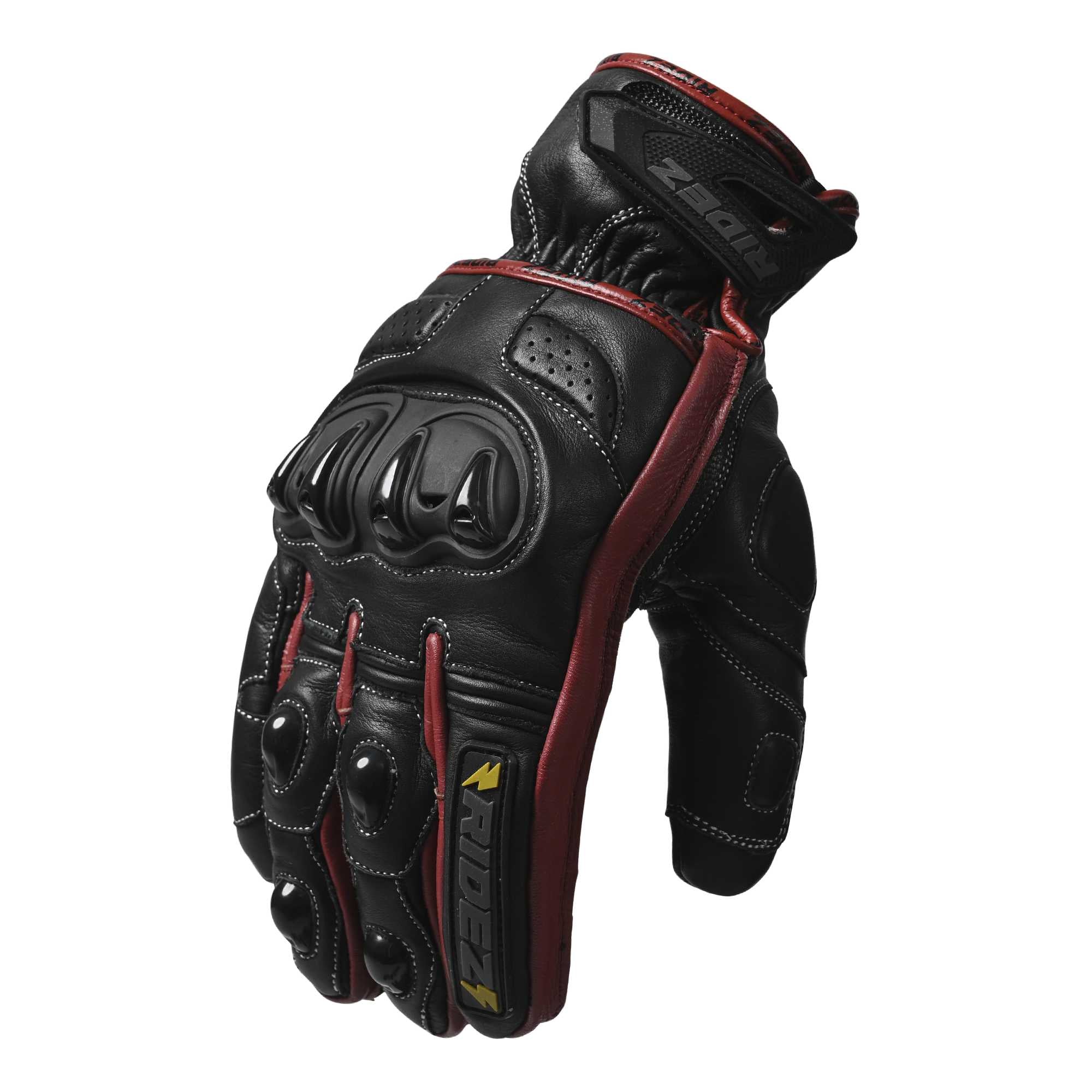 RIDEZ バイク グローブ OCTANE STEEL GLOVE RED RLG11