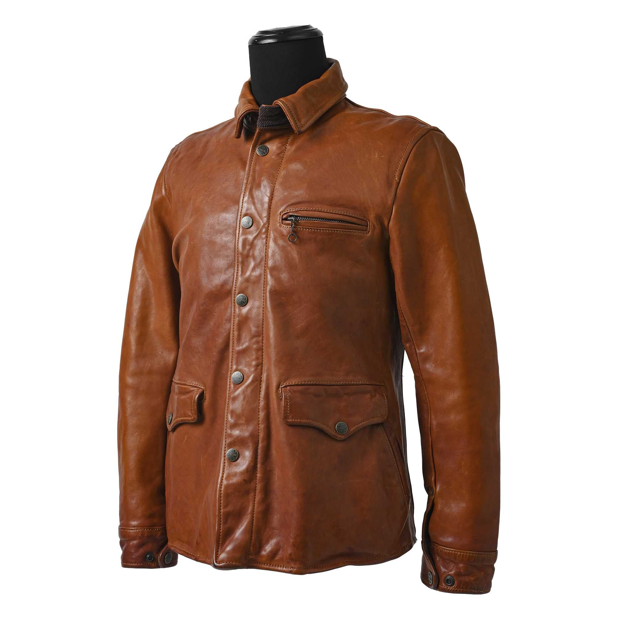 RIDEZ HORSEHIDE JACKET Motorcycle Horsehide Leather Jacket CAMEL RWH001