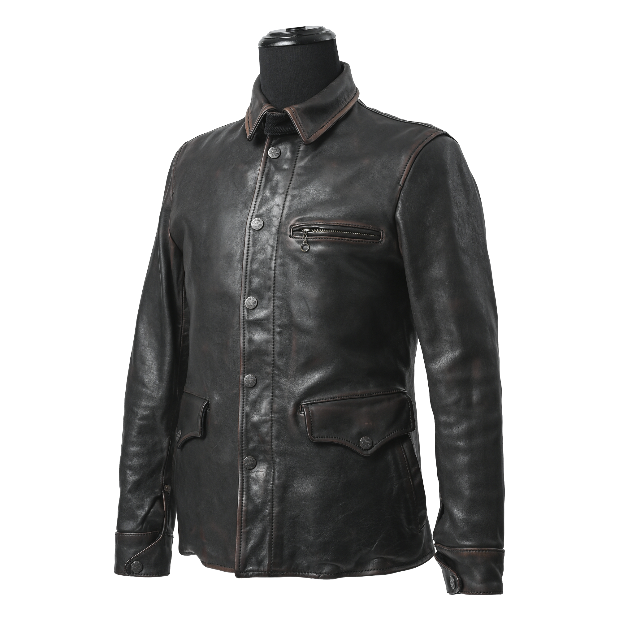 RIDEZ HORSEHIDE JACKET Motorcycle Horsehide Leather Jacket BLACK RWH001