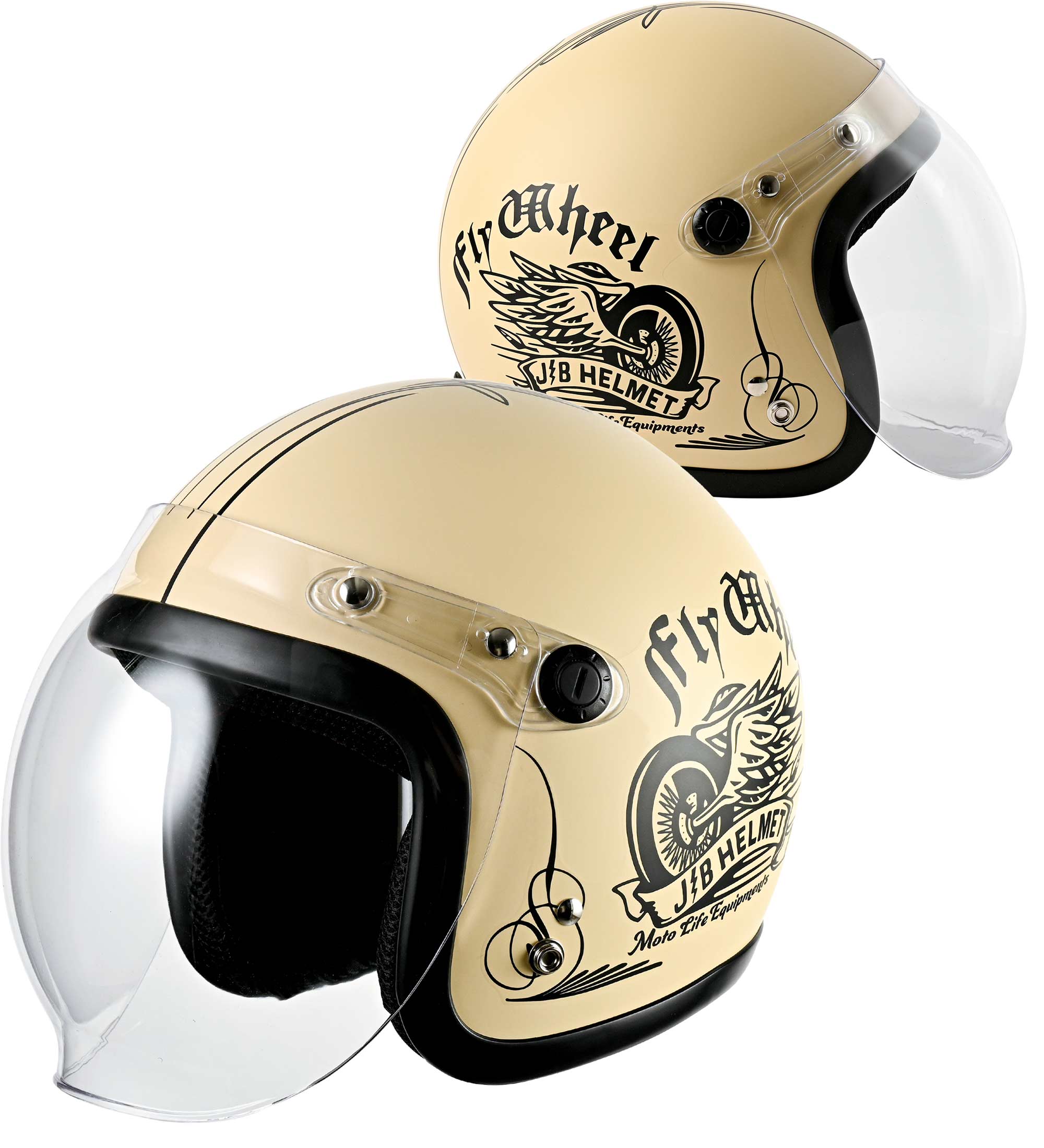 RIDEZ JB バイク用ジェットヘルメット FLYWHEEL