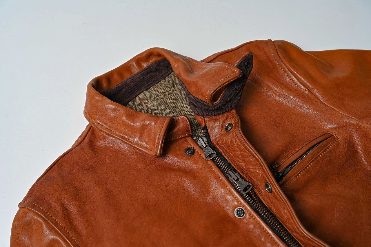RIDEZ HORSEHIDE JACKET Motorcycle Horsehide Leather Jacket CAMEL RWH001