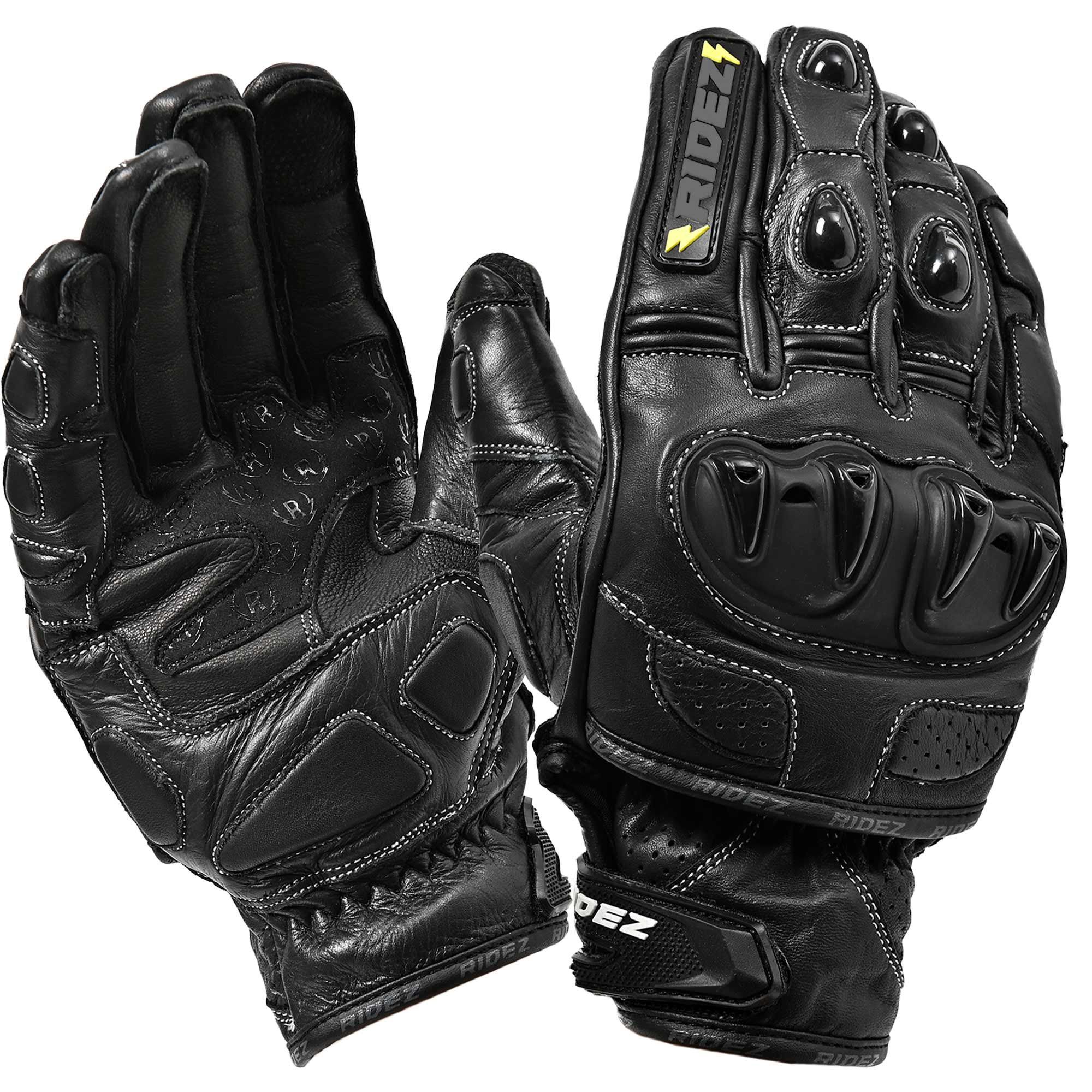 RIDEZ Motorcycle Gloves OCTANE STEEL GLOVE BLACK RLG11