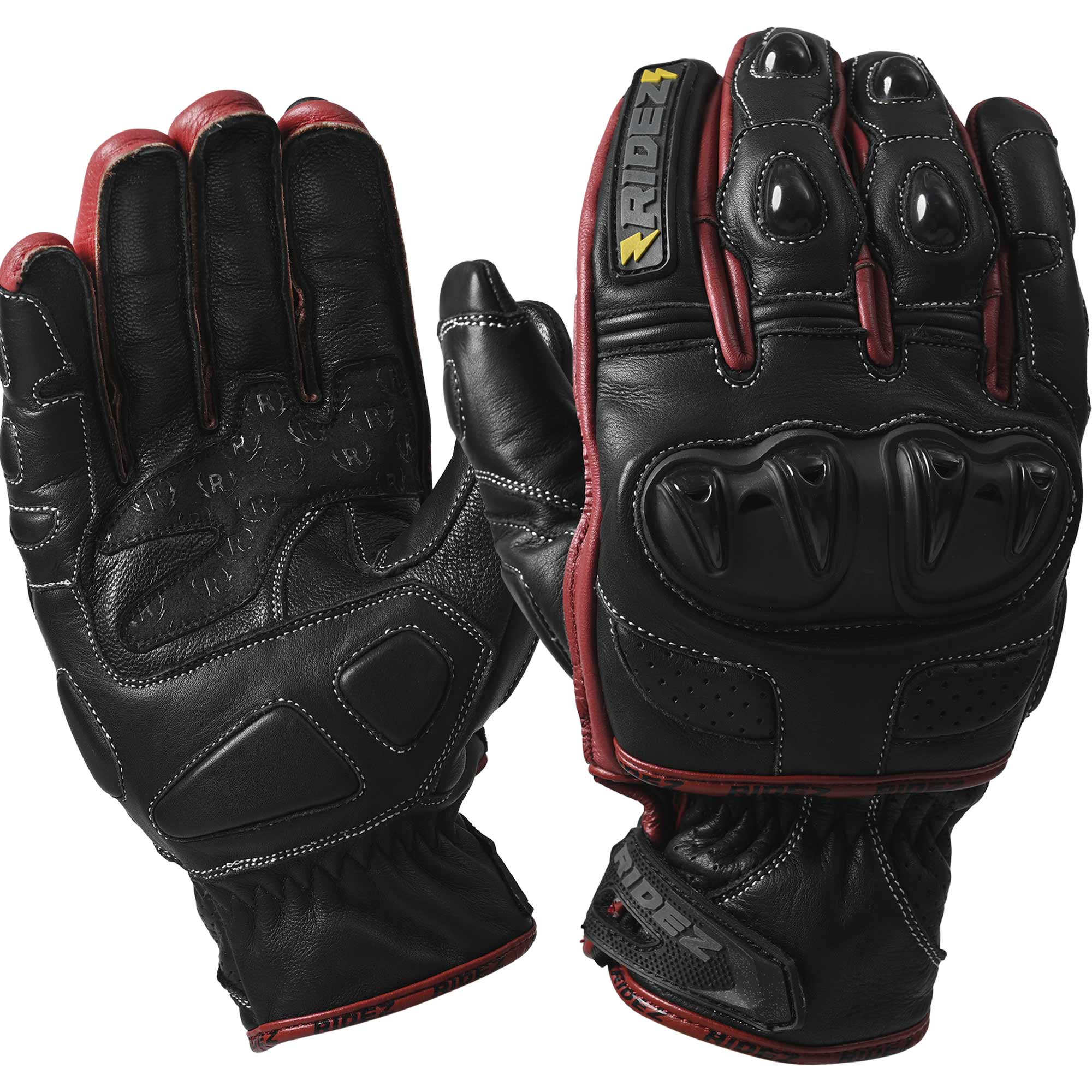 RIDEZ バイク グローブ OCTANE STEEL GLOVE RED RLG11