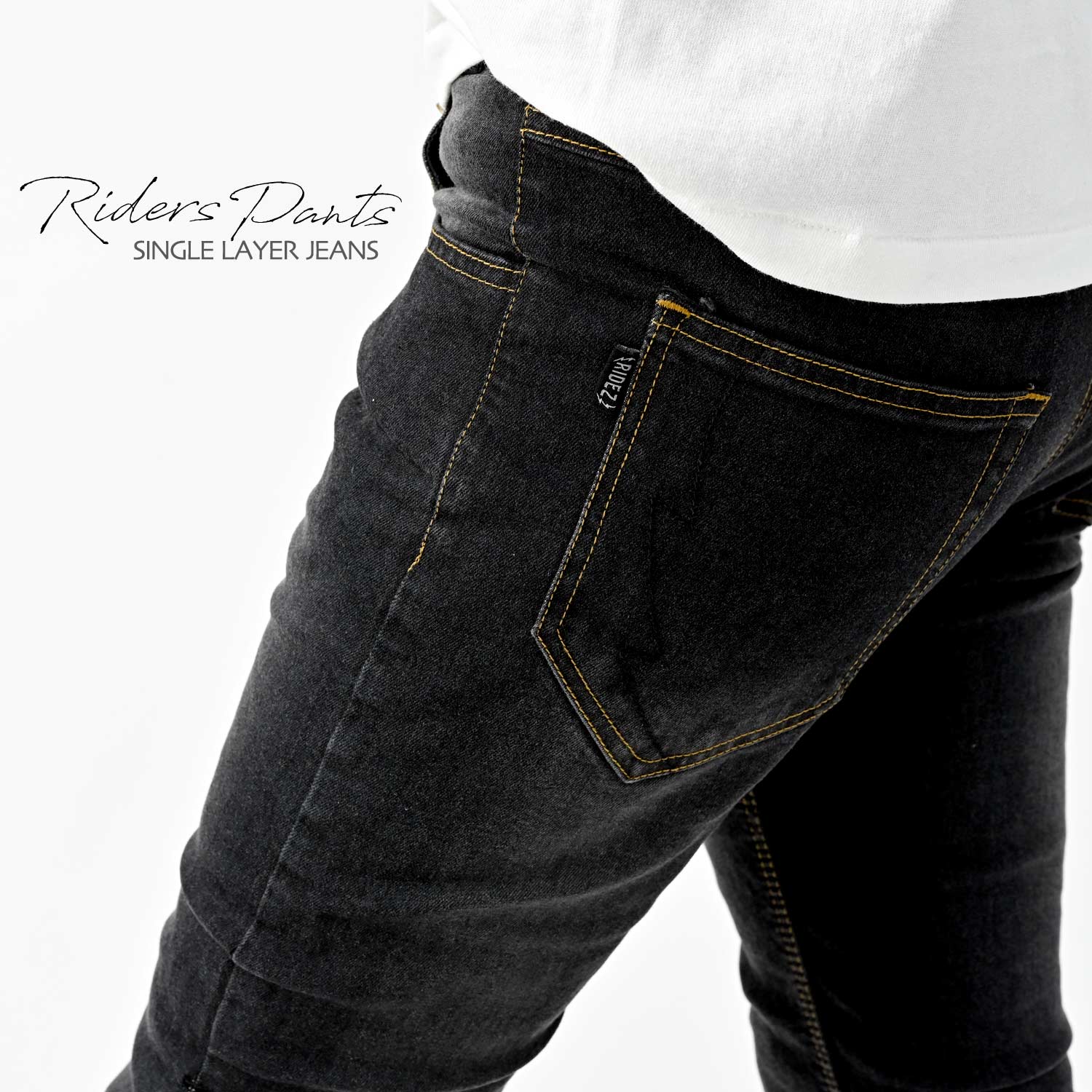 RIDEZ SINGLE LAYER JEANS riding pants BLACK RDB1025