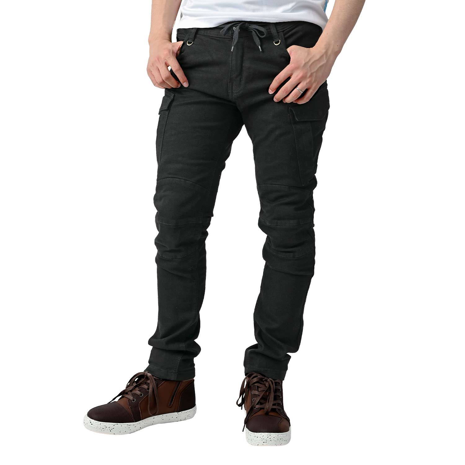 RIDEZ SLIM FIT CARGO PANTS BLACK RDB1031