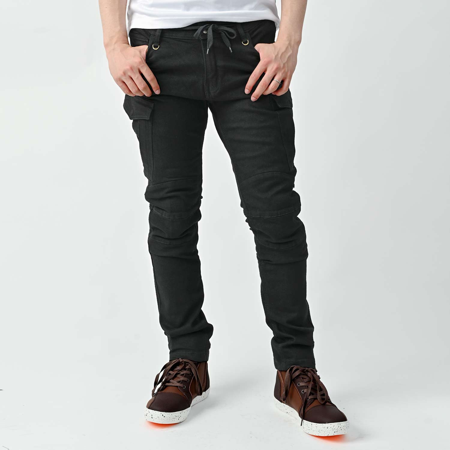 RIDEZ SLIM FIT CARGO PANTS BLACK RDB1031