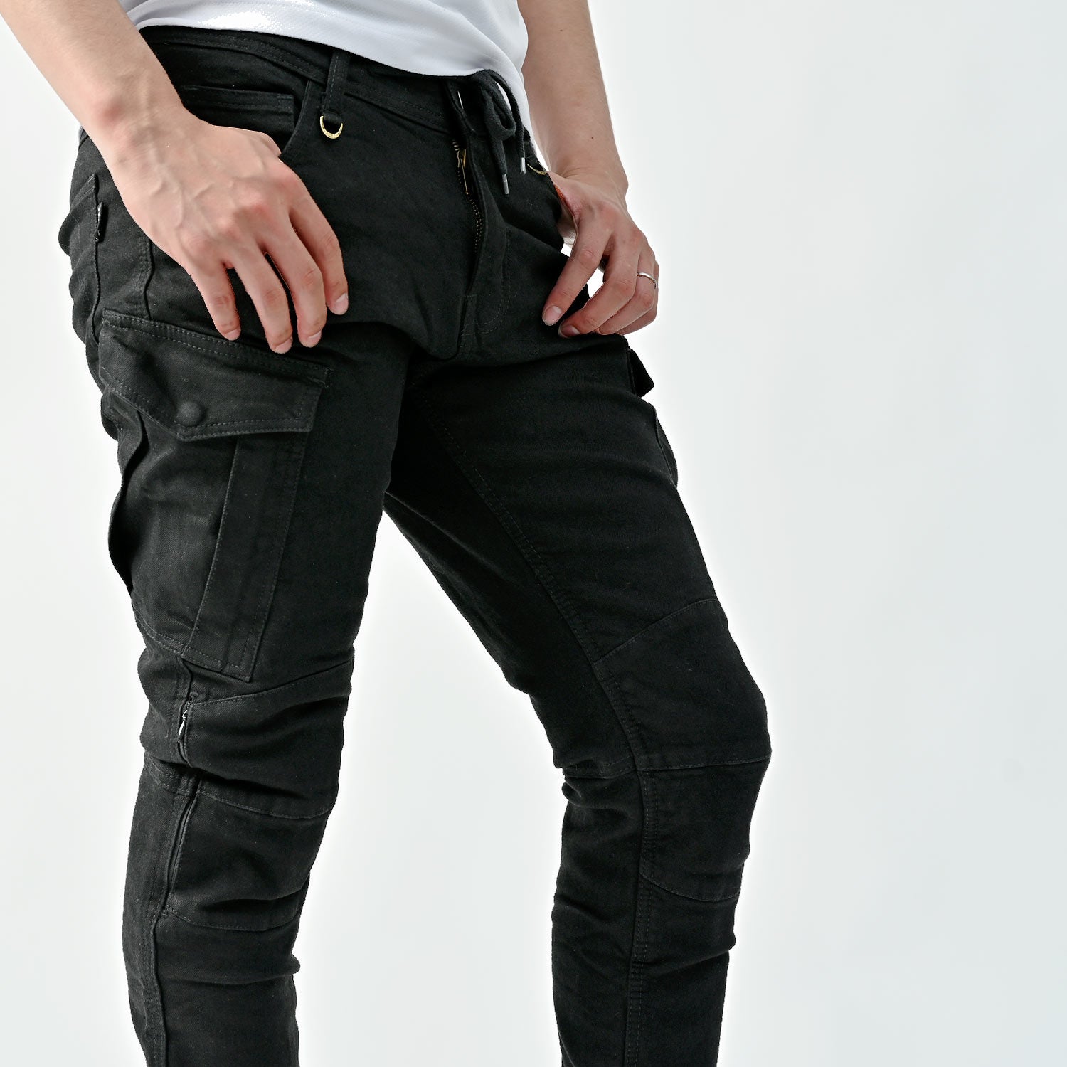 RIDEZ SLIM FIT CARGO PANTS BLACK RDB1031