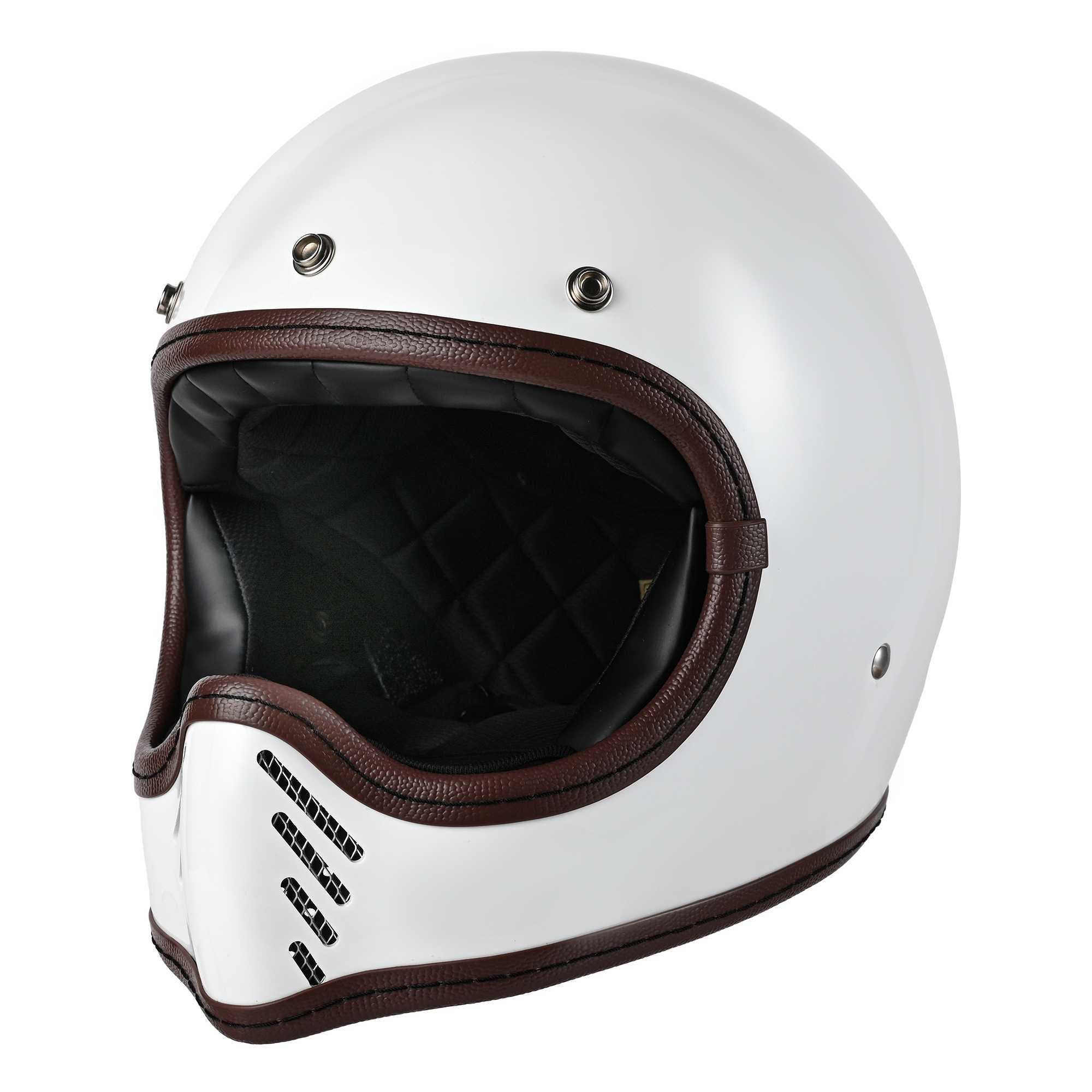 RIDEZ TRIPLE CROSS Motorcycle Full Face Helmet WHITE