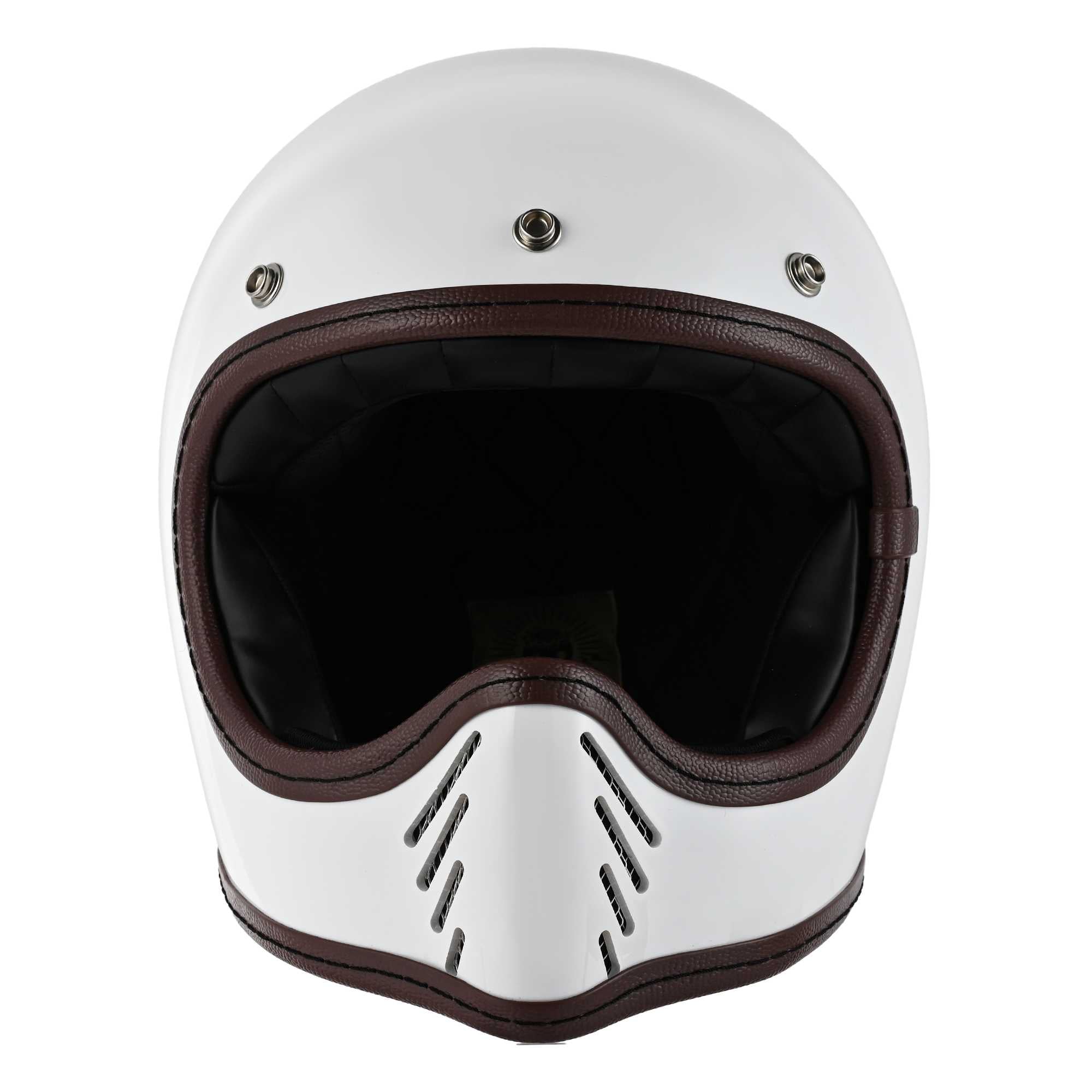 RIDEZ TRIPLE CROSS Motorcycle Full Face Helmet WHITE