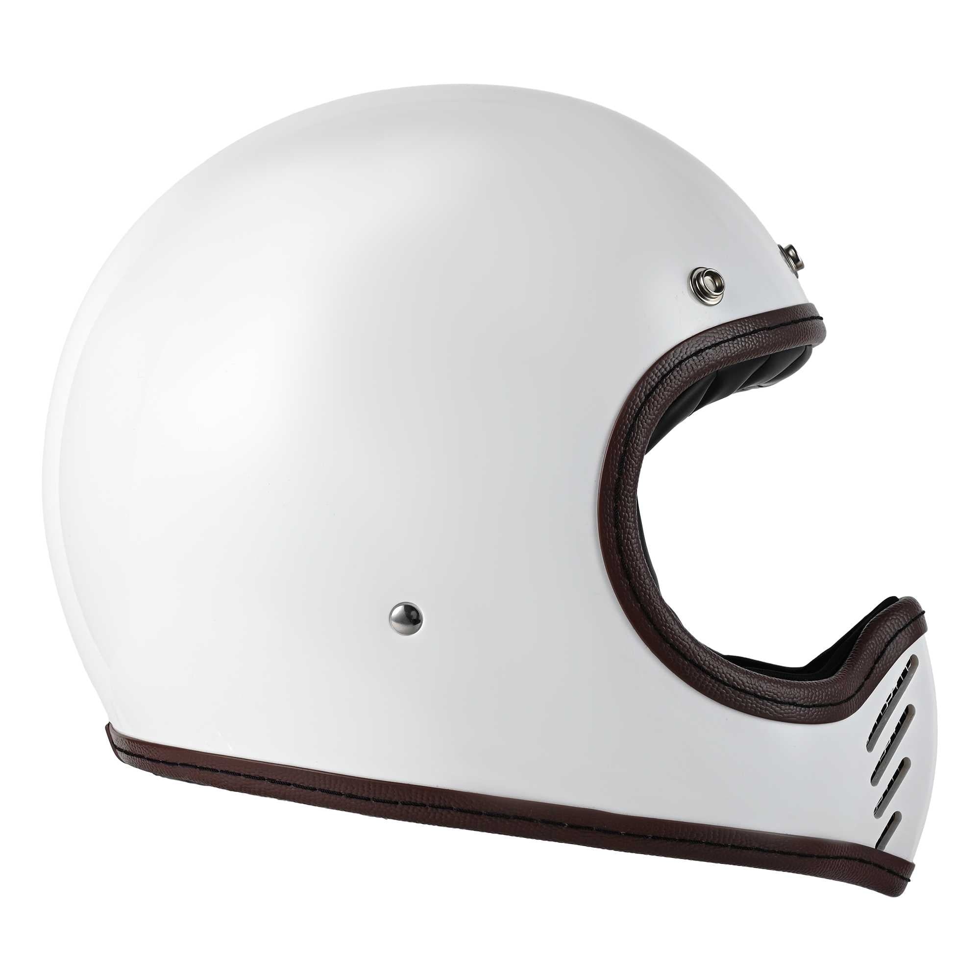 RIDEZ TRIPLE CROSS Motorcycle Full Face Helmet WHITE