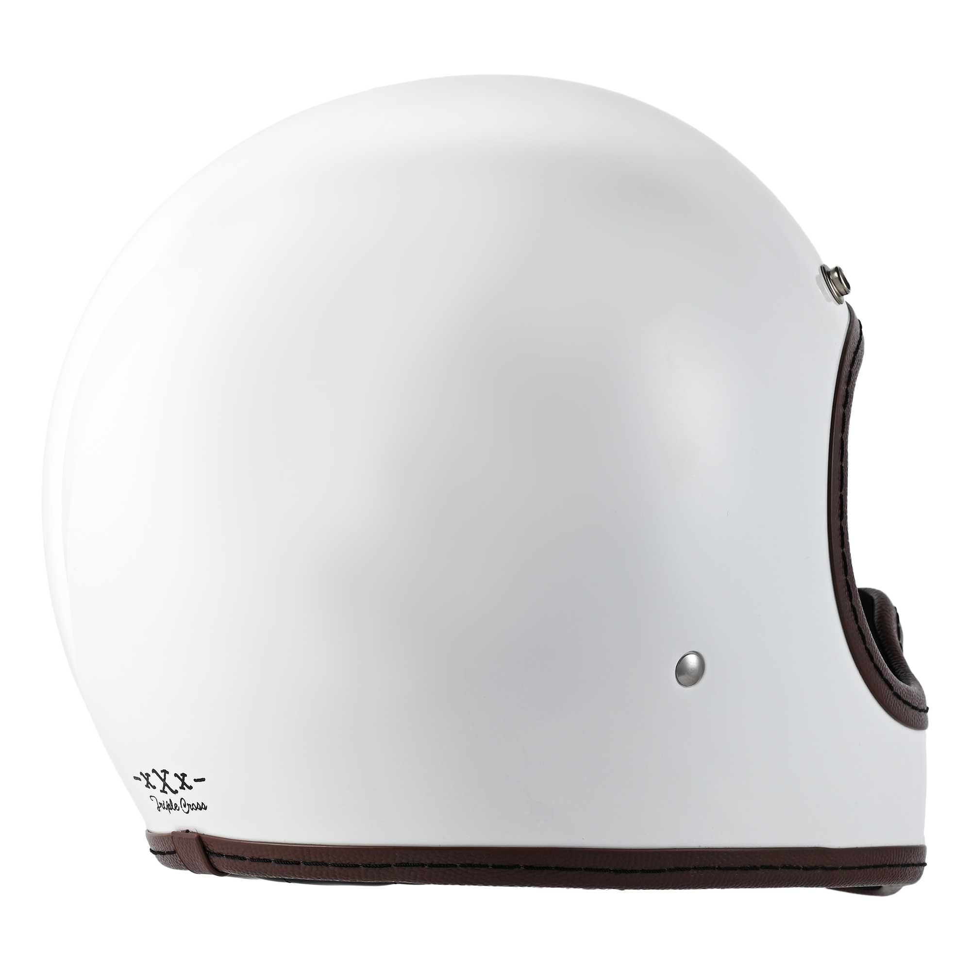 RIDEZ TRIPLE CROSS Motorcycle Full Face Helmet WHITE
