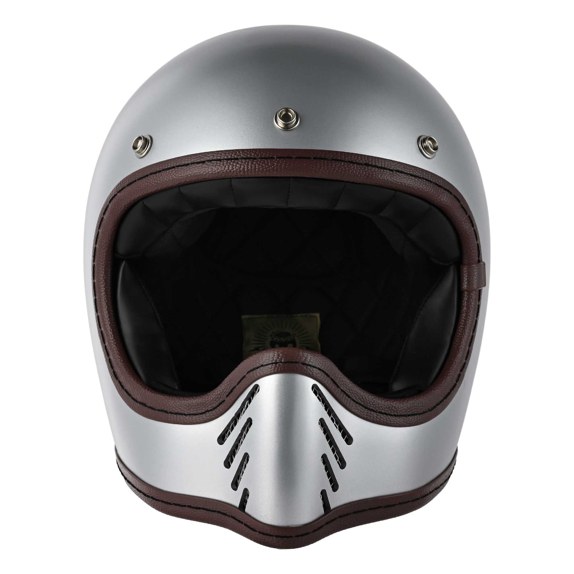 RIDEZ TRIPLE CROSS Motorcycle Full Face Helmet SILVER