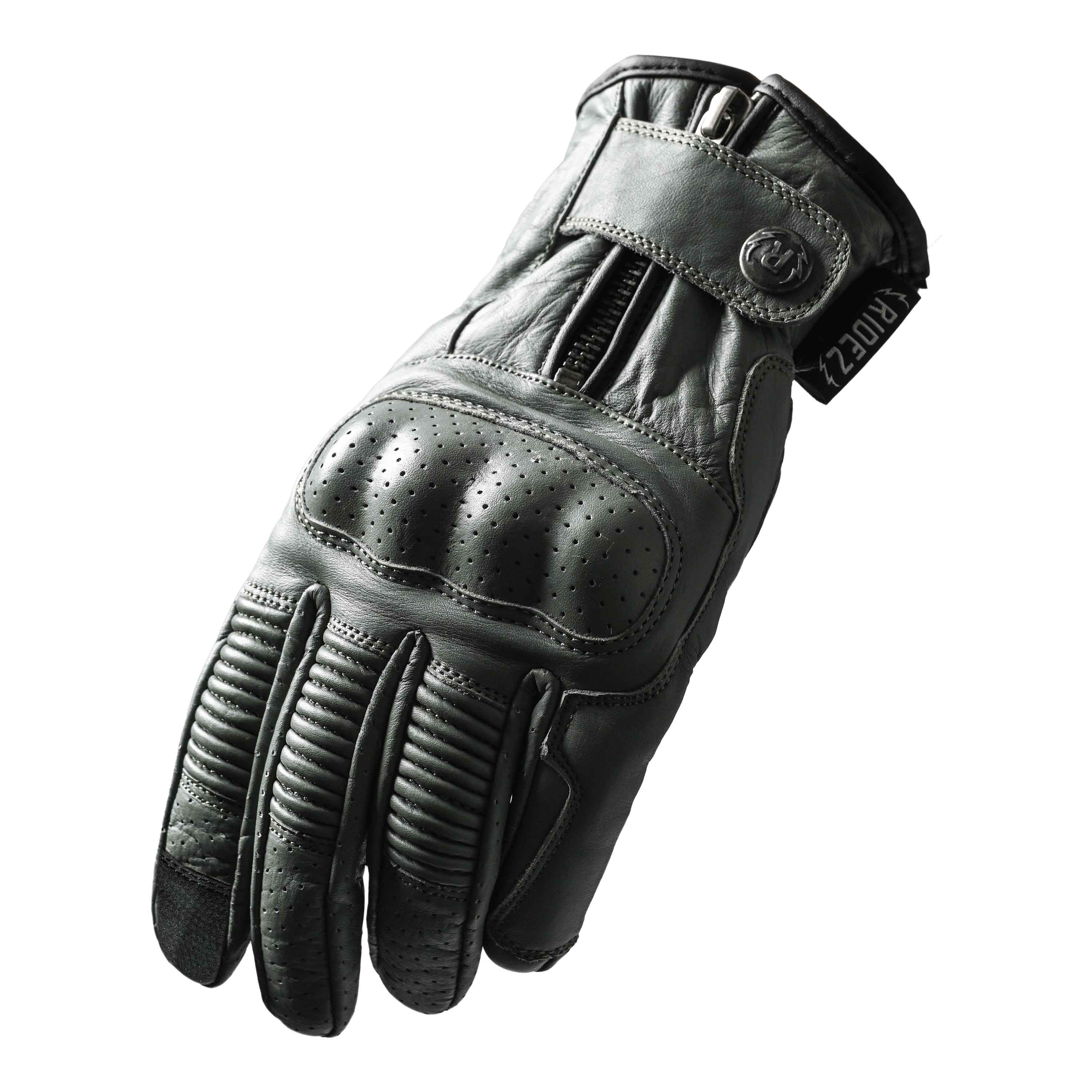 RIDEZ MOTO GLOVES DEFOE Motorcycle Leather Gloves GRAY RLG2201