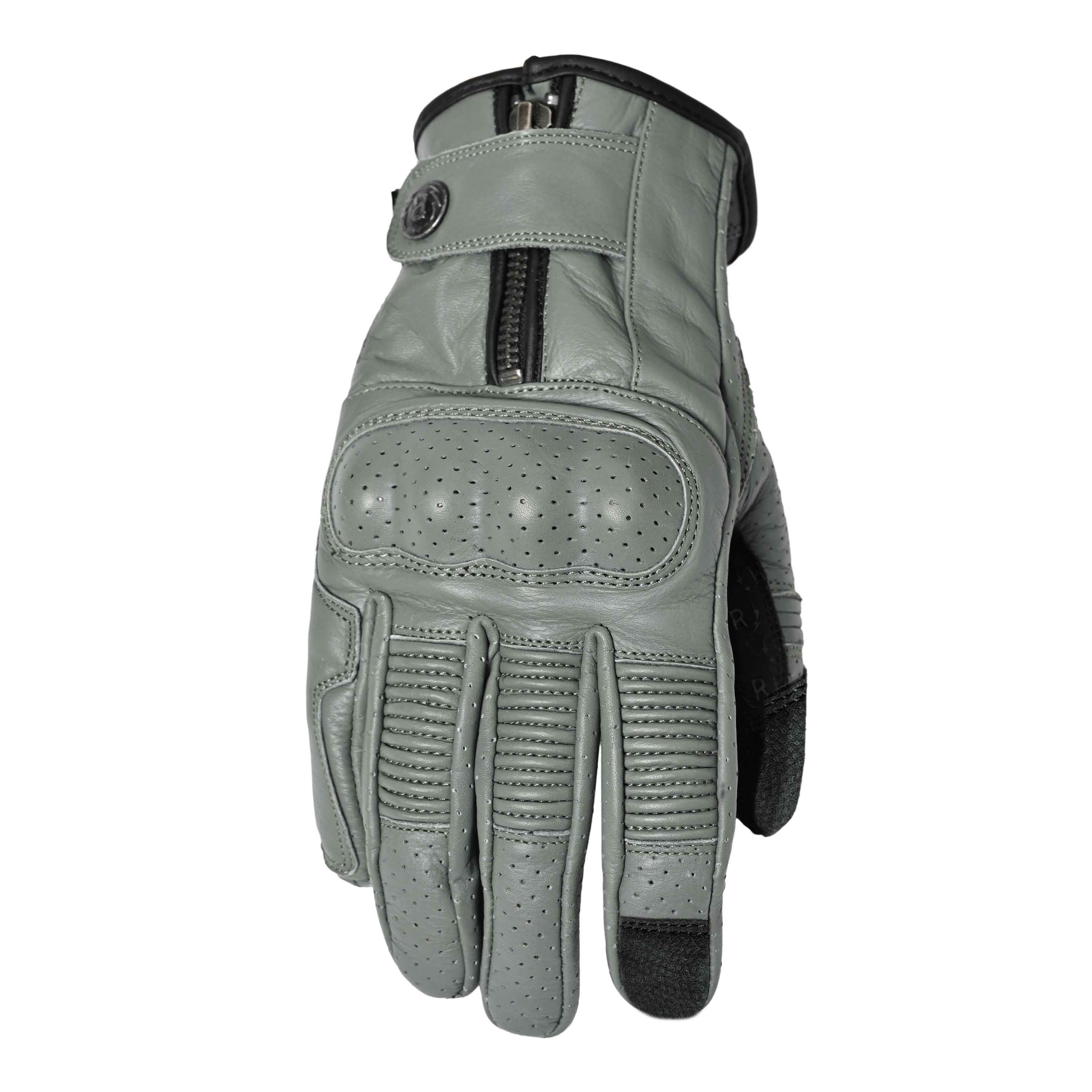 RIDEZ MOTO GLOVES DEFOE Motorcycle Leather Gloves GRAY RLG2201