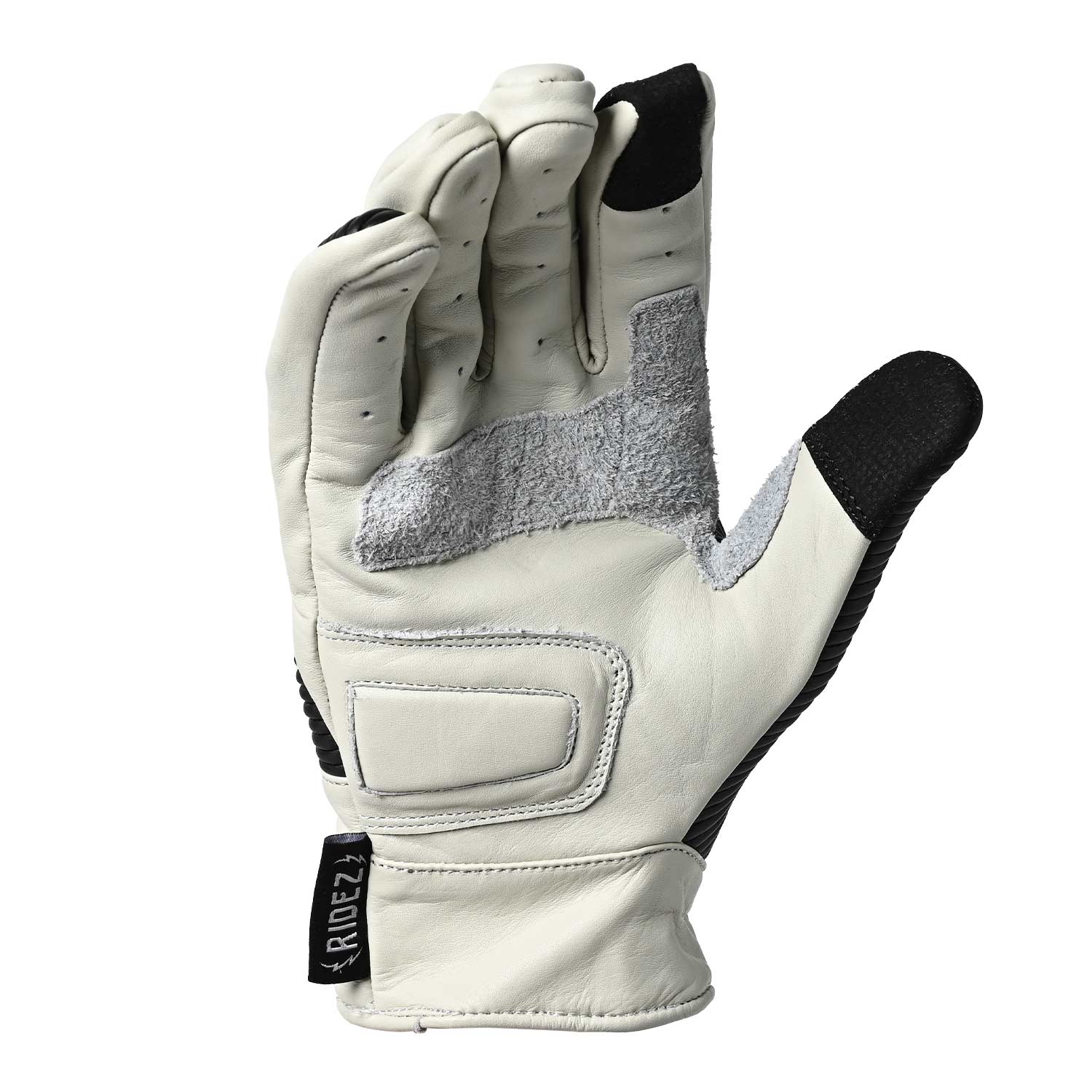 RIDEZ MOTO GLOVES VOLTAGE バイク用 レザーグローブ WHITE/BLACK RLG2203