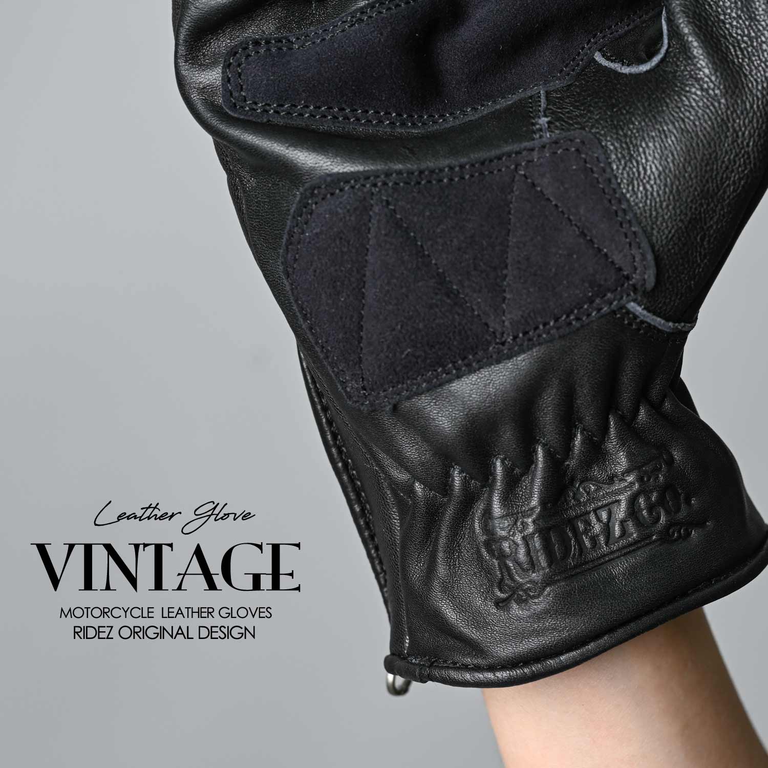 RIDEZ MOTO GLOVES VINTAGE 秋冬防寒摩托车手套 黑色 RLG75