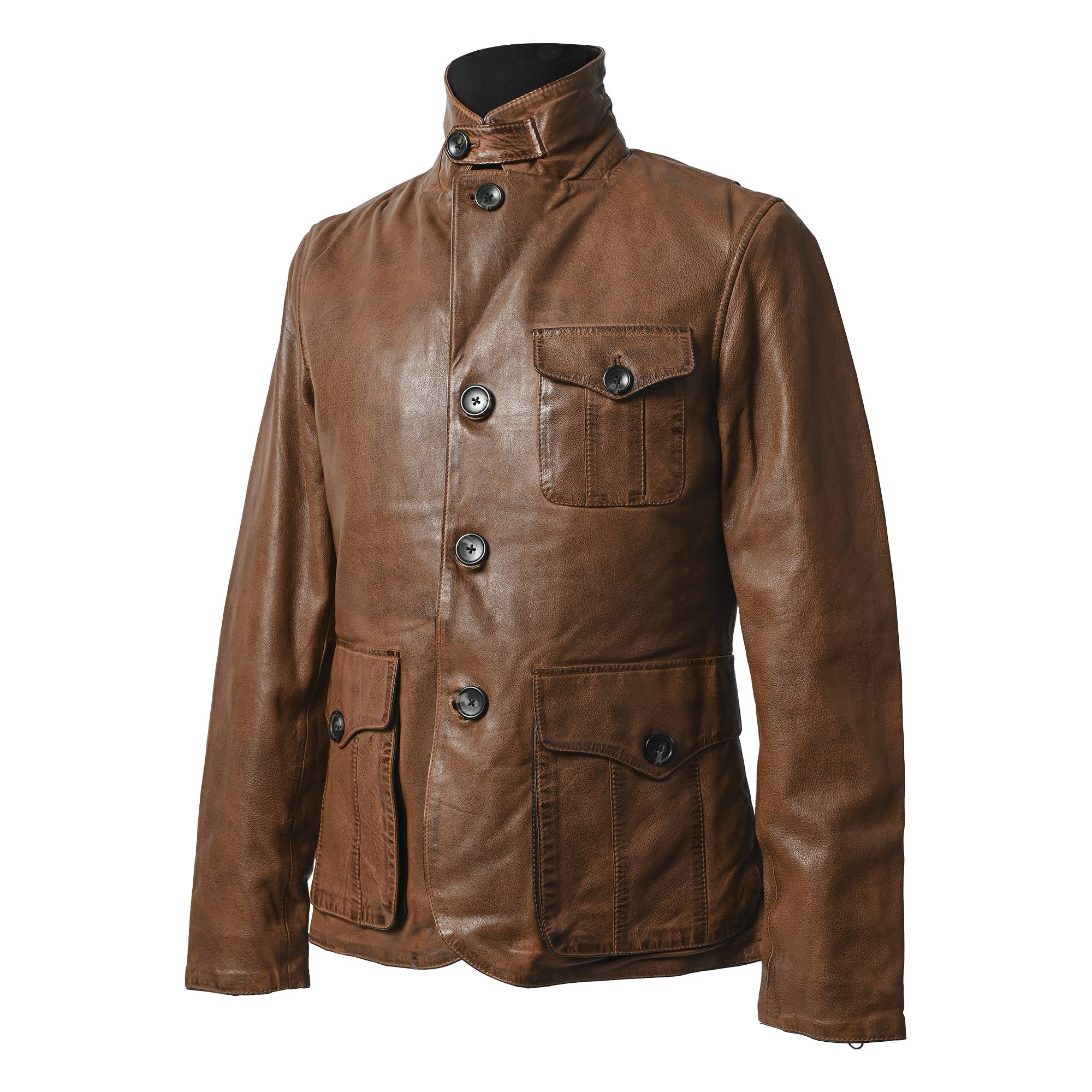 RIDEZ GENTS JACKET バイク用 レザージャケット ブラウン RLJ900