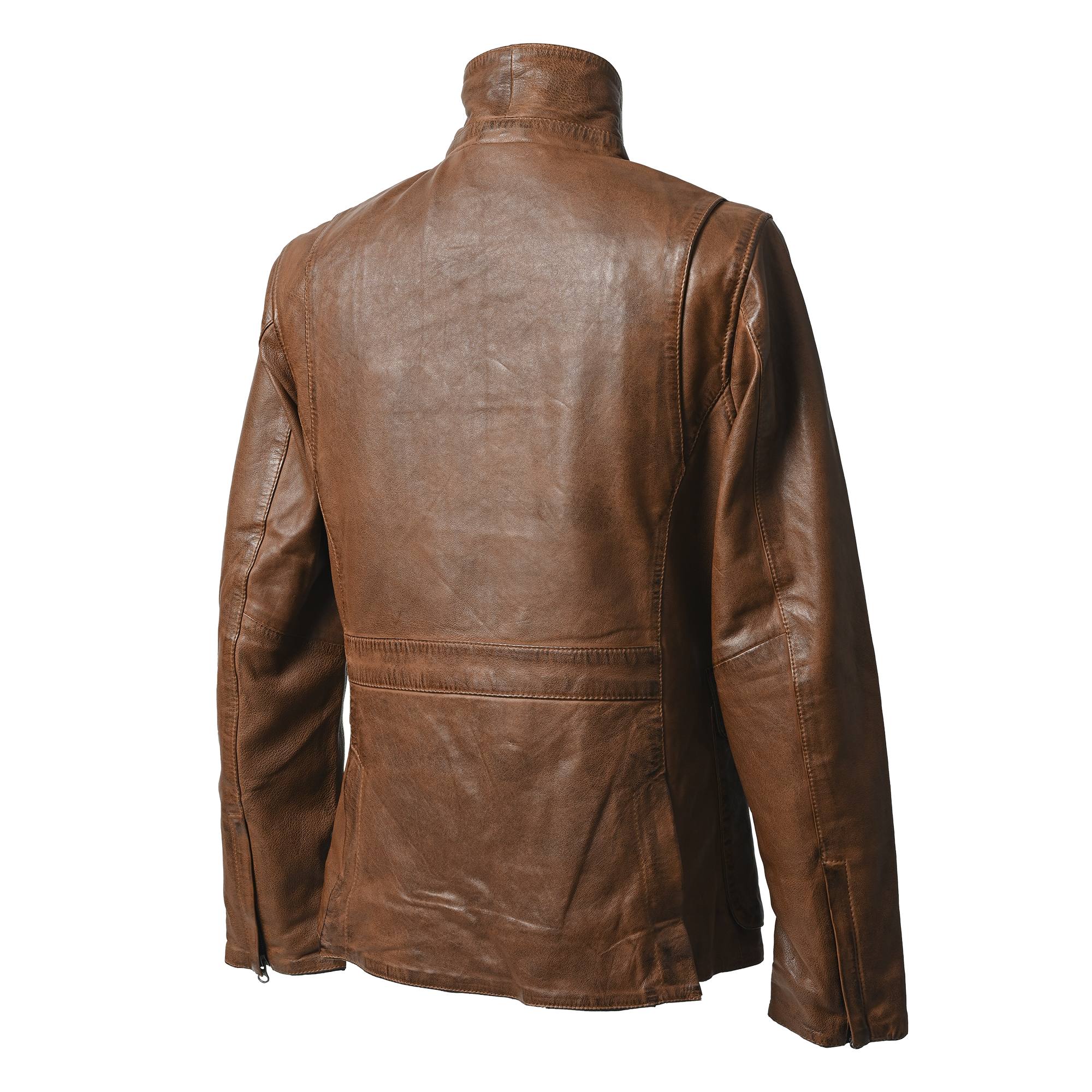 RIDEZ GENTS JACKET バイク用 レザージャケット ブラウン RLJ900