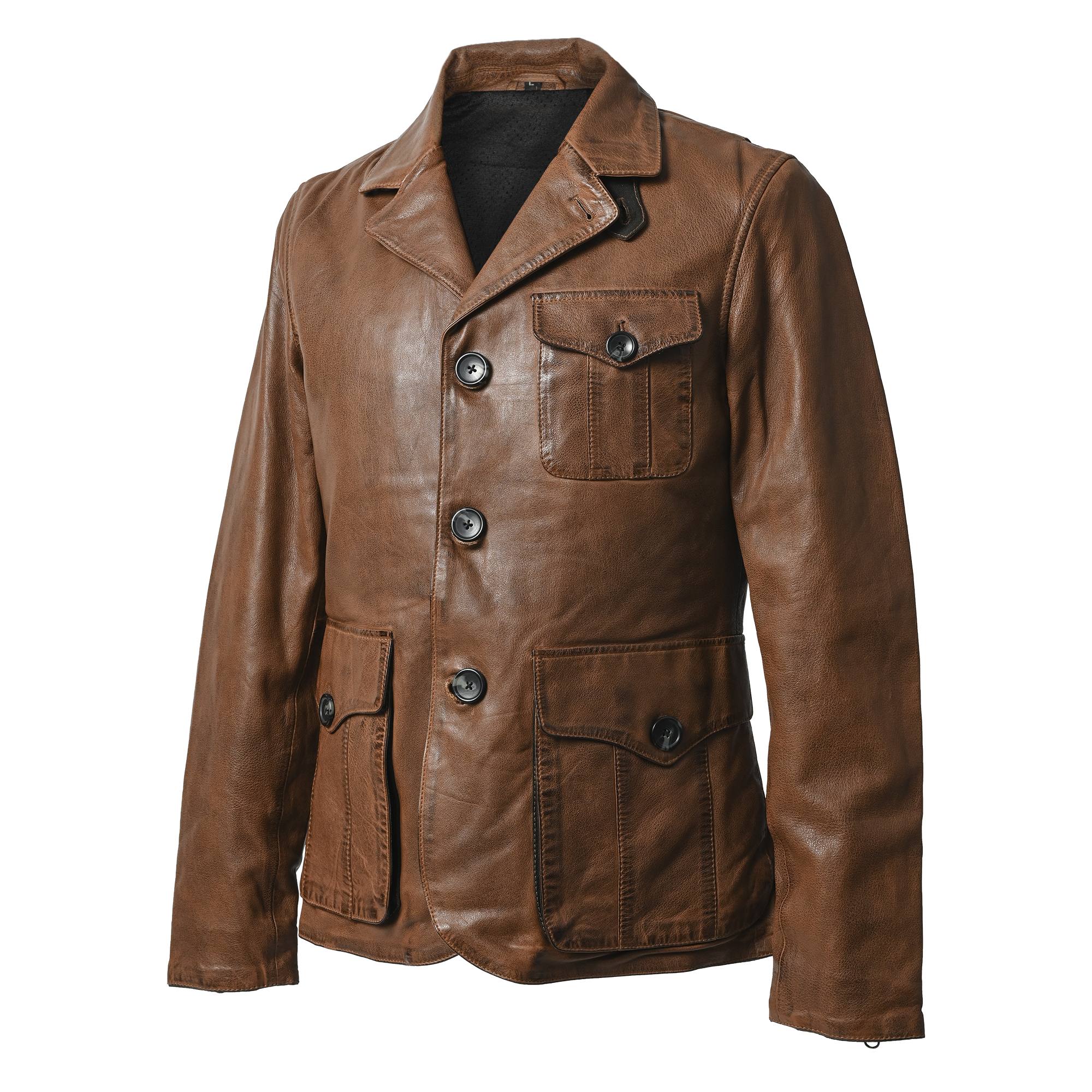 RIDEZ GENTS JACKET バイク用 レザージャケット ブラウン RLJ900