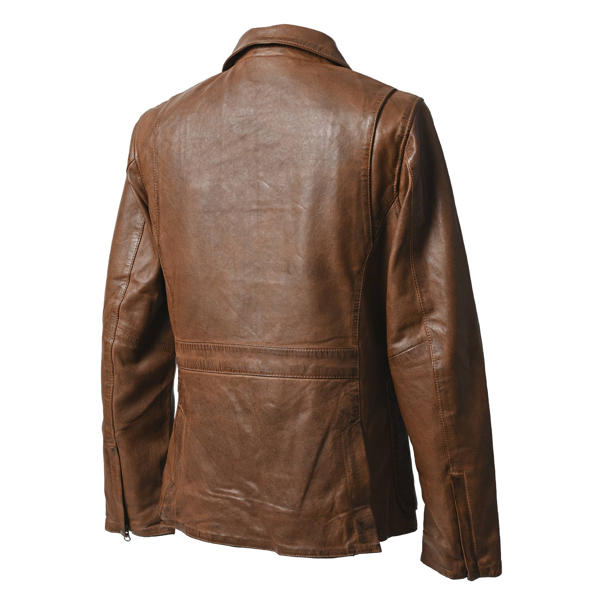 RIDEZ GENTS JACKET バイク用 レザージャケット ブラウン RLJ900