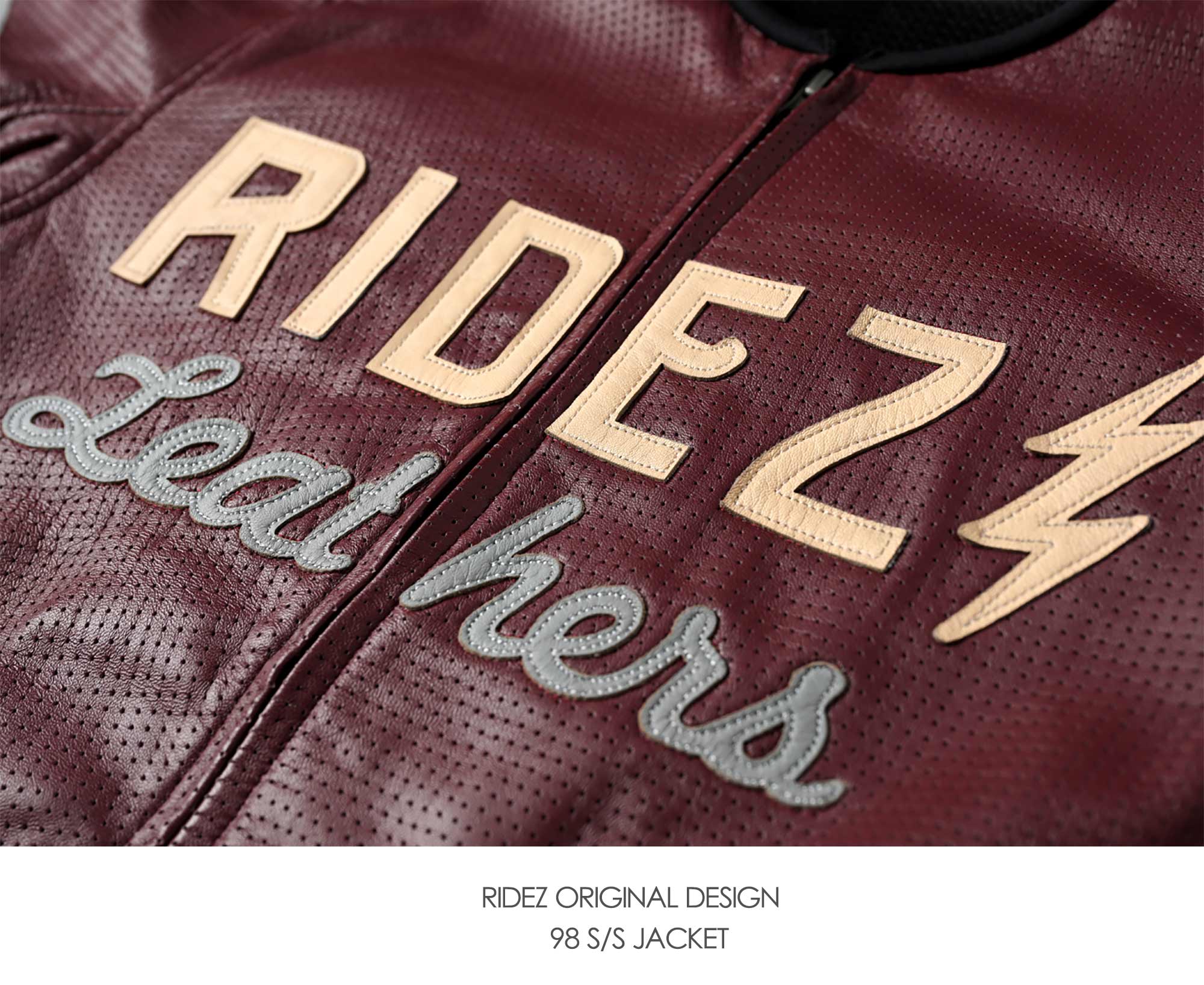 RIDEZ 98 S/S JACKET Motorcycle Leather Jacket Red RLSJ16