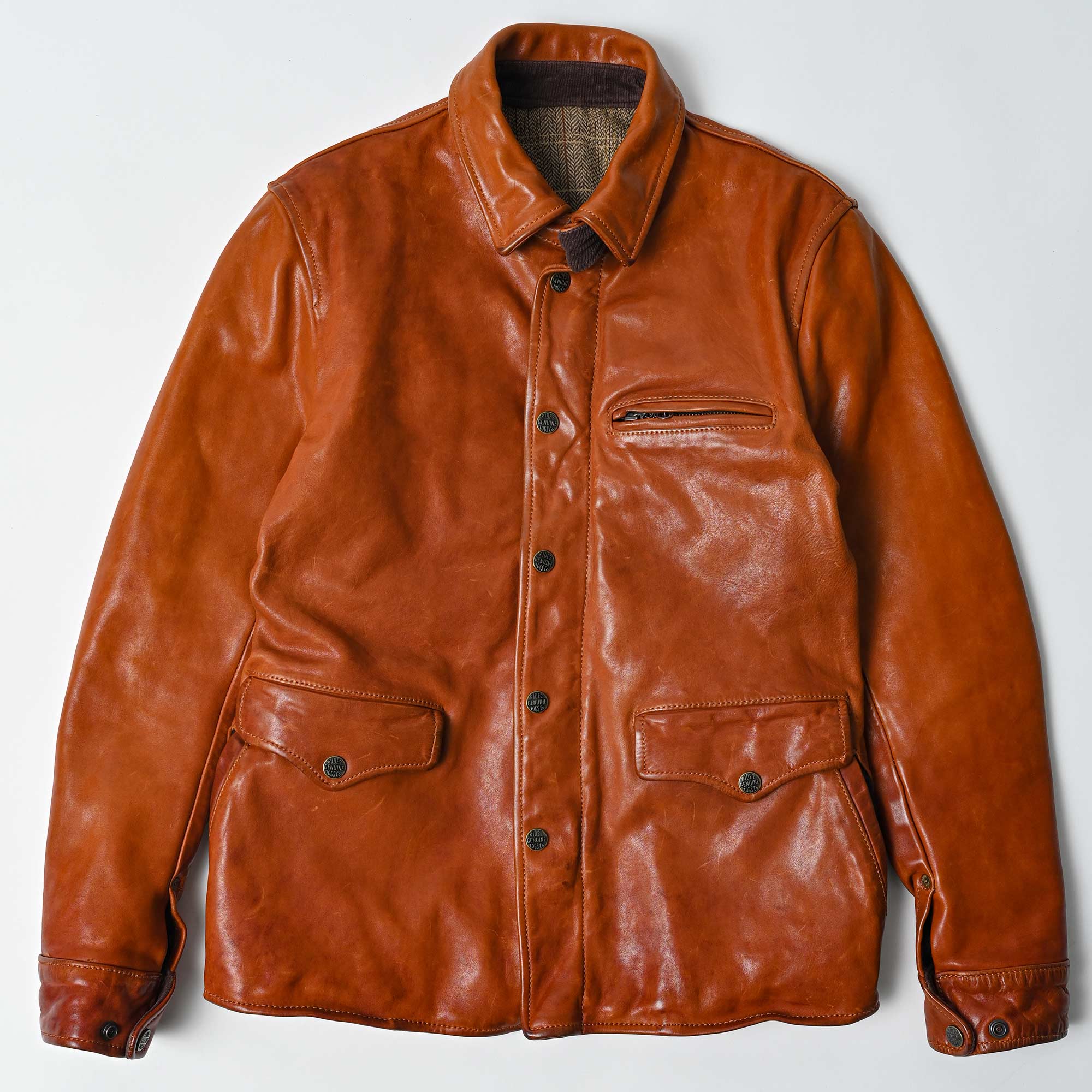 RIDEZ HORSEHIDE JACKET Motorcycle Horsehide Leather Jacket CAMEL RWH001