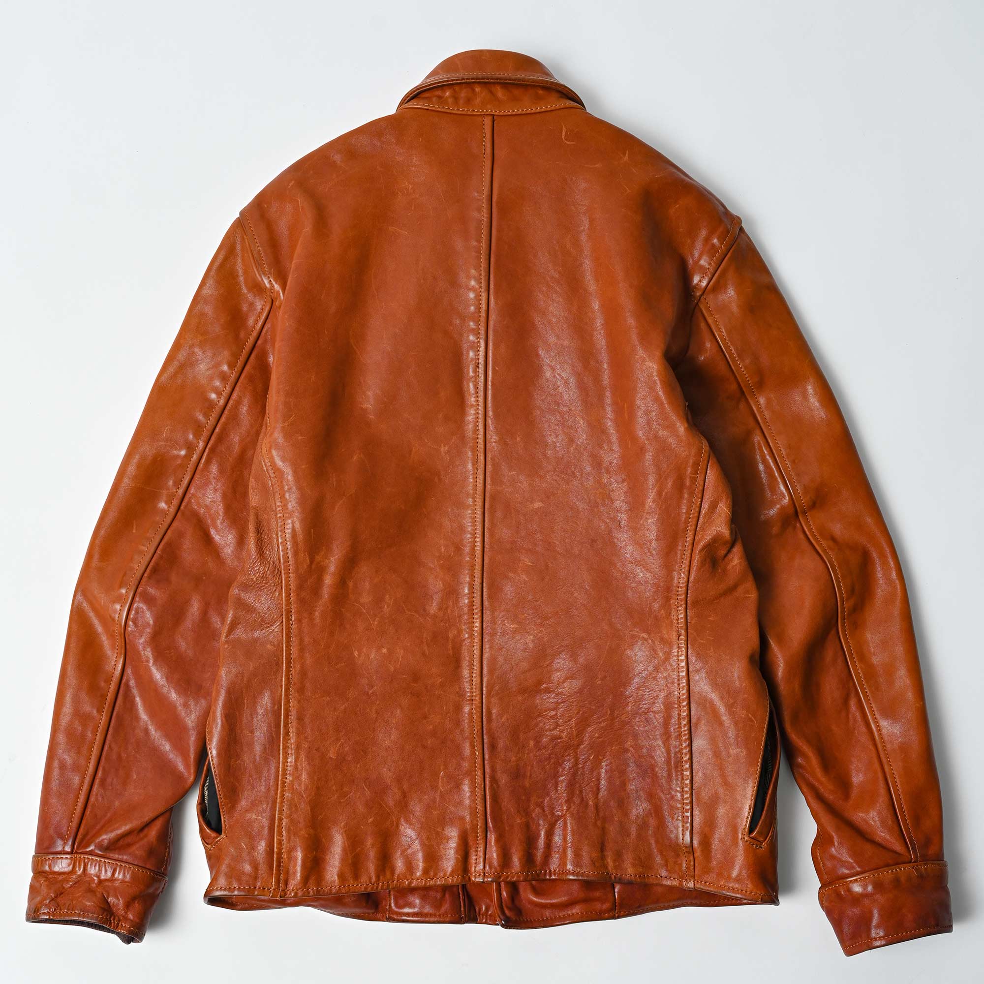 RIDEZ HORSEHIDE JACKET Motorcycle Horsehide Leather Jacket CAMEL RWH001