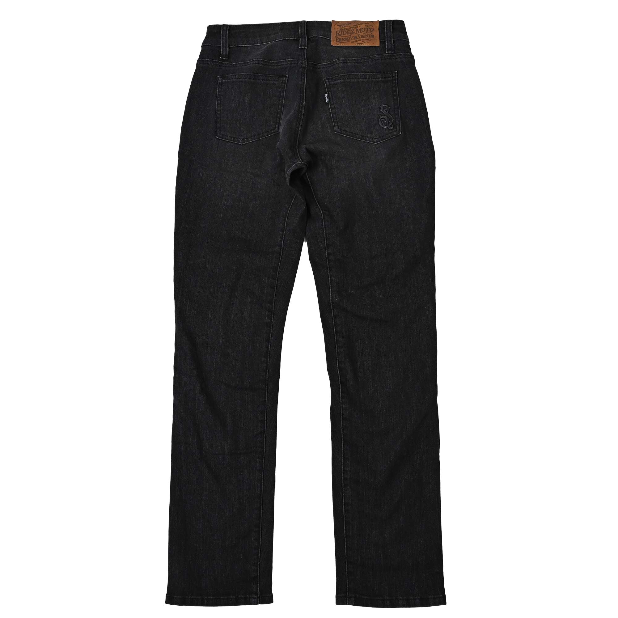 SUGAR RIDEZ 9.3oz LIGHT CORDURA バイク ストレッチ デニム ストレート BLACK SDB2002