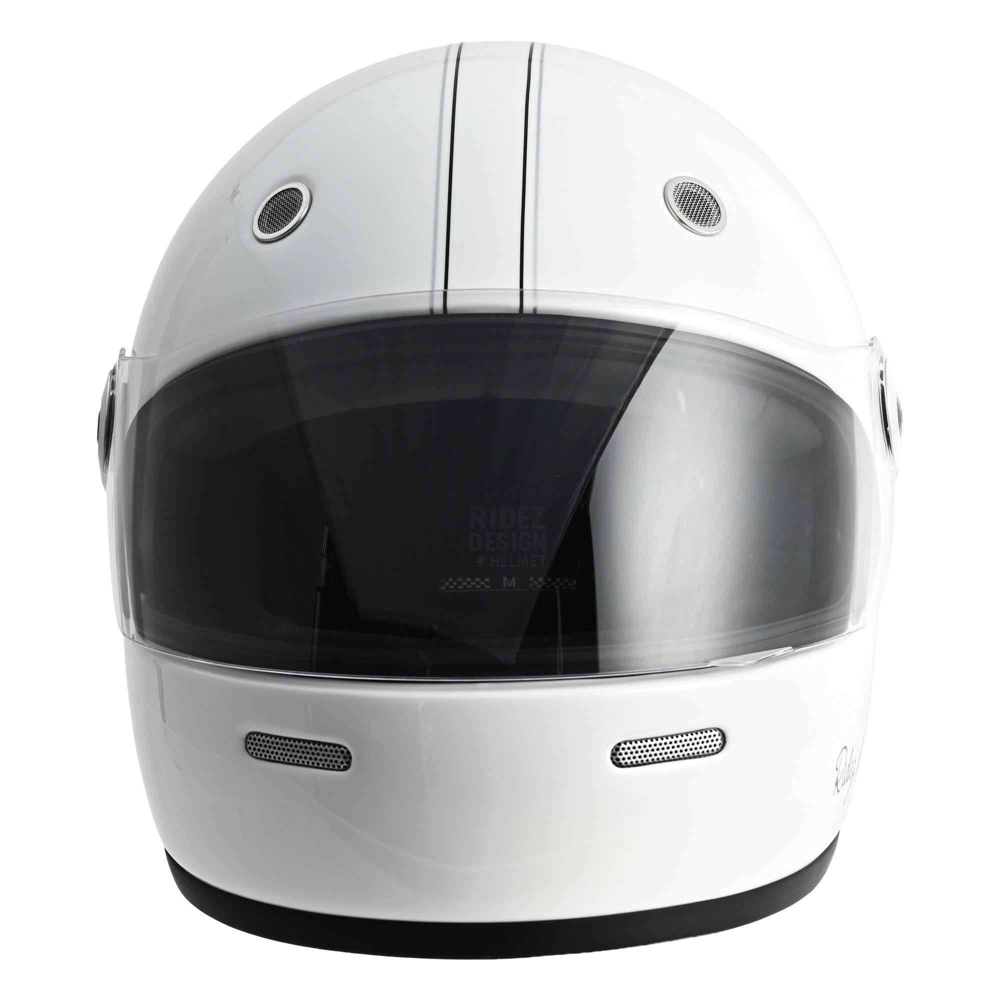 【予約販売】RIDEZ TT HELMET バイク用 フルフェイスヘルメット WHITE×SILVER