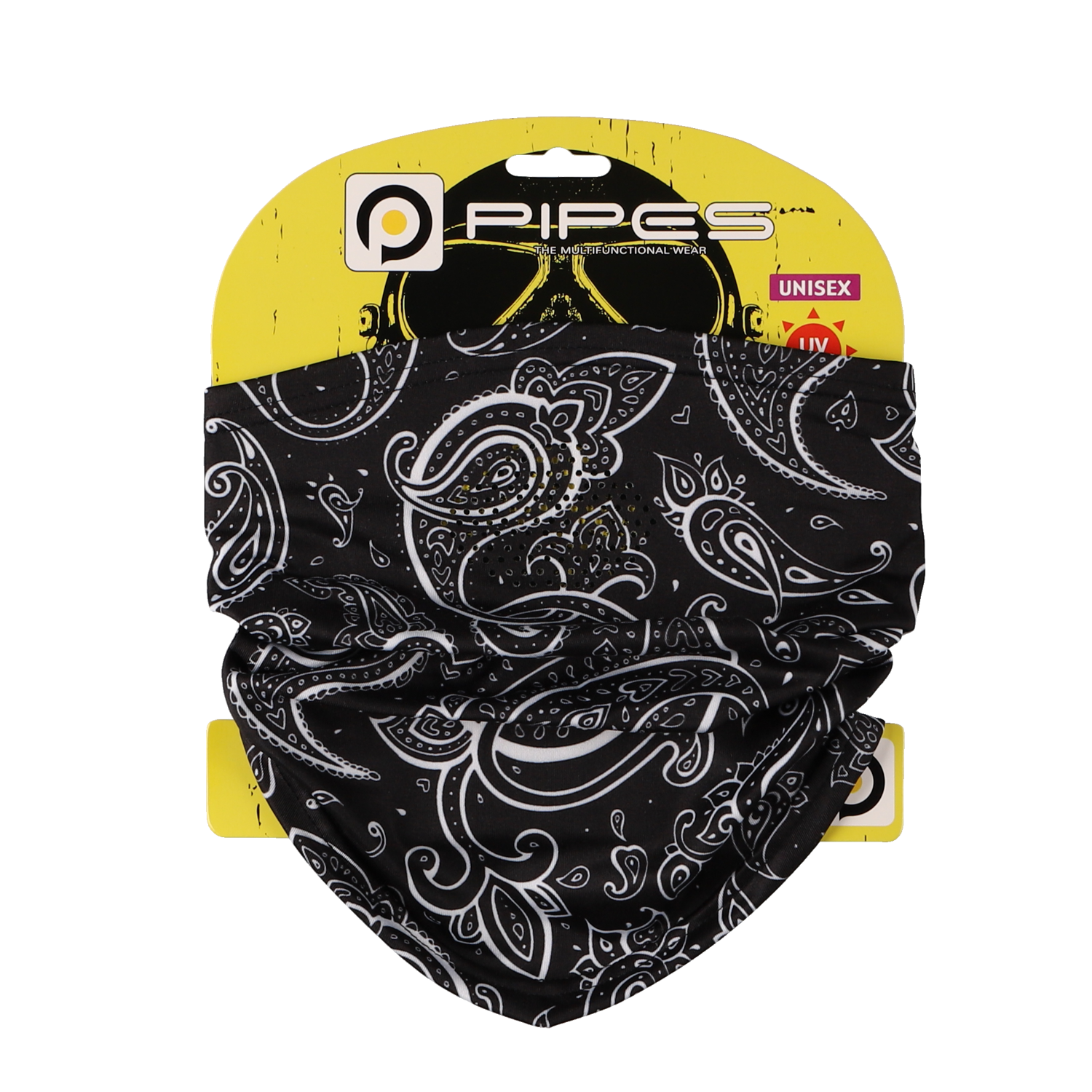 PIPES NECK WARMER BLACK PAISLEY PNW-04