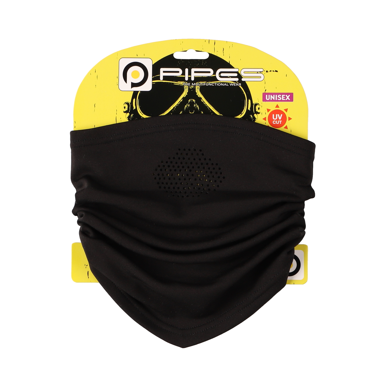 PIPES NECK WARMER SOLID BLACK PNW-09