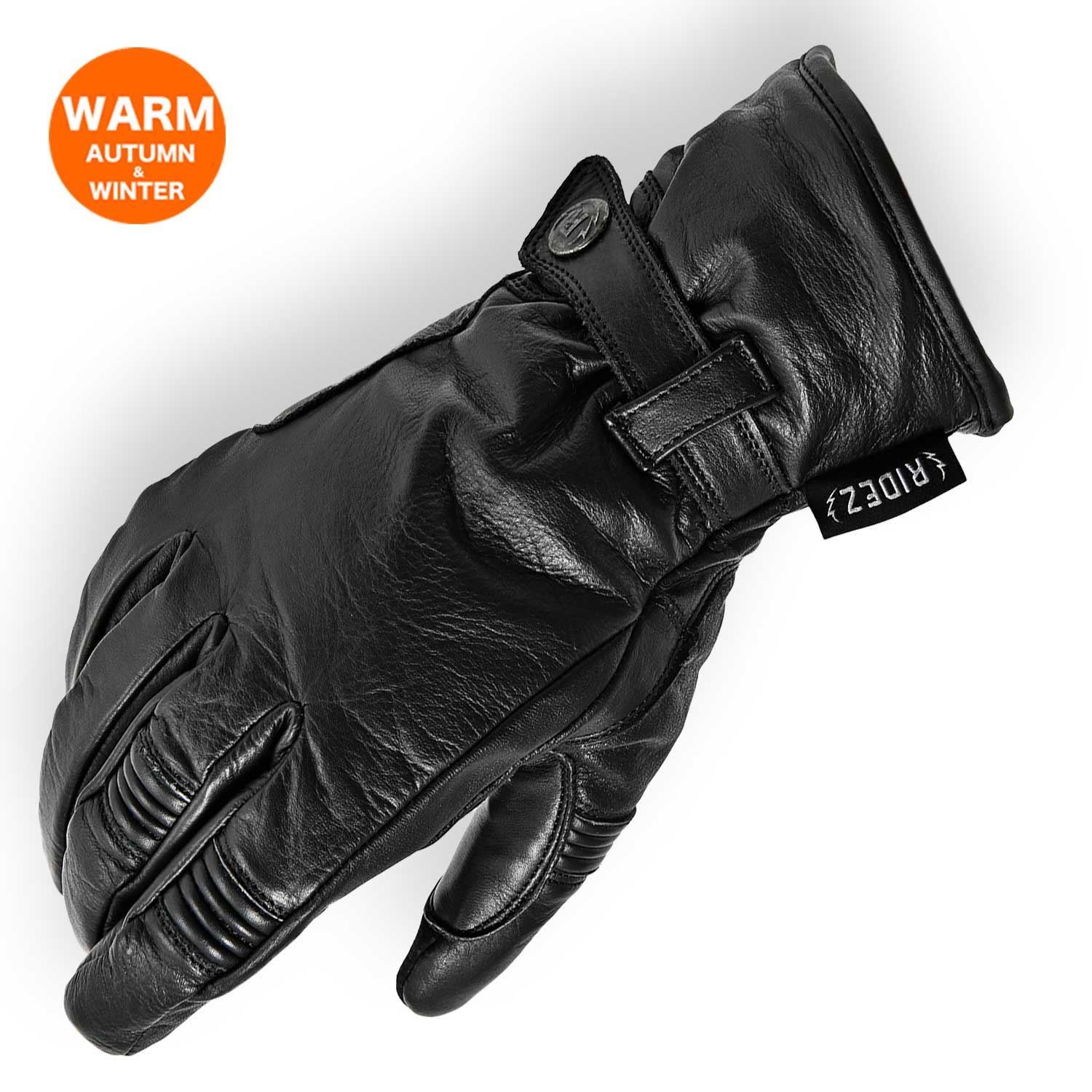 RIDEZ MELD GLOVES 防寒 バイク用 レザーグローブ BLACK RWG06