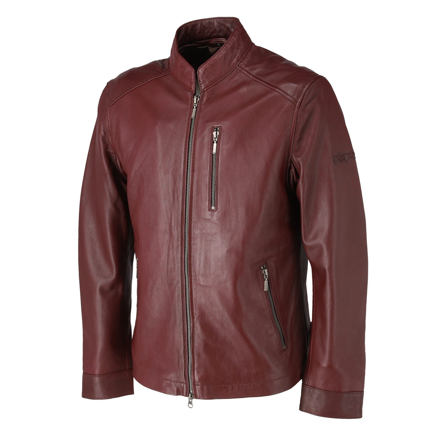 Wine red 2025 leather jacket mens