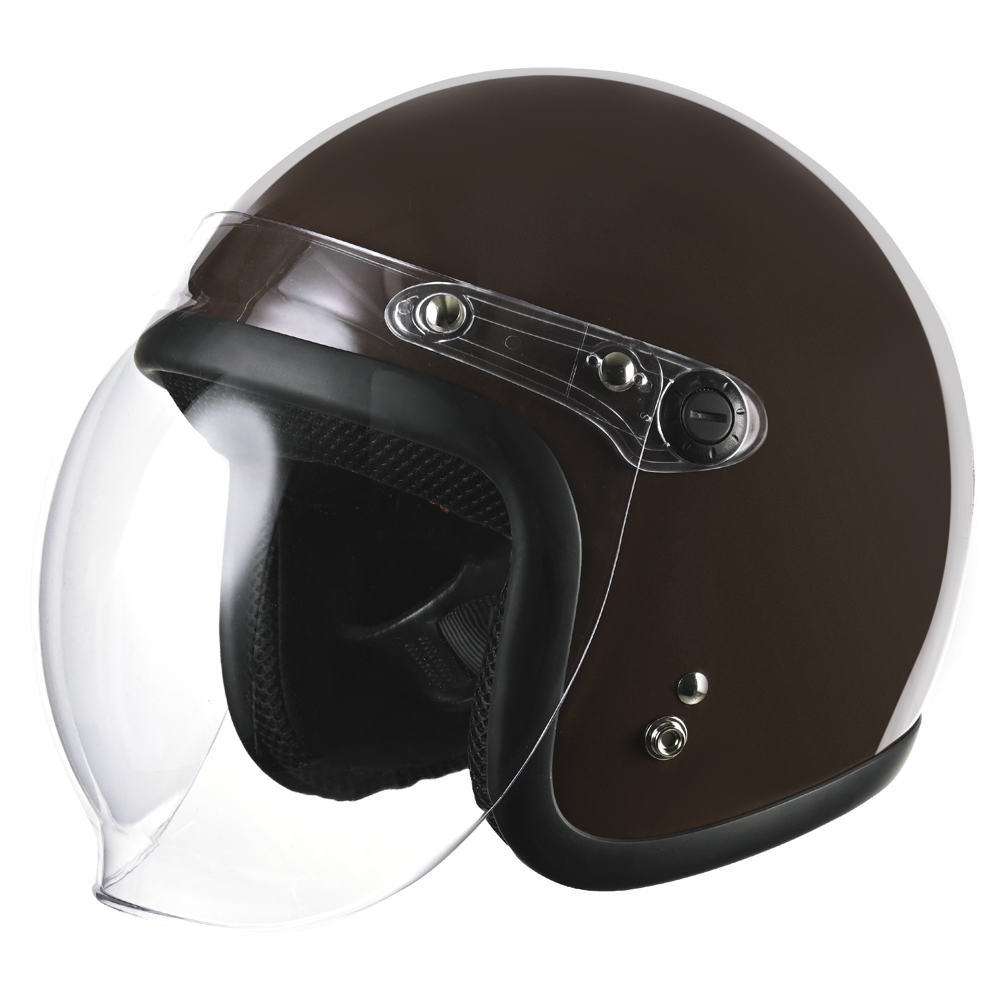 RIDEZ JB Motorcycle Jet Helmet DARKMOCHA