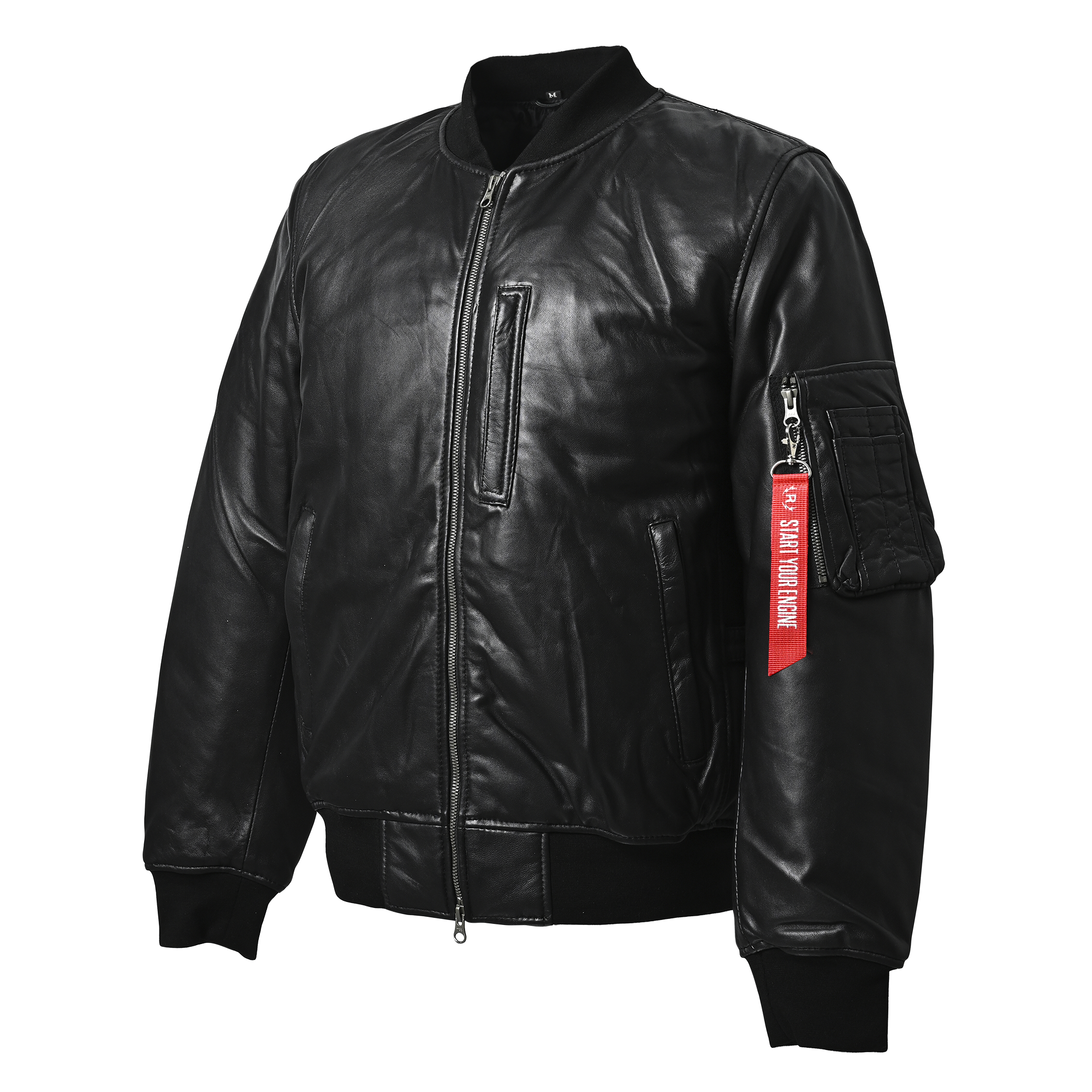 RIDEZ MOTO MA-1 JACKET バイク用 レザージャケット BLACK  RLWJ009